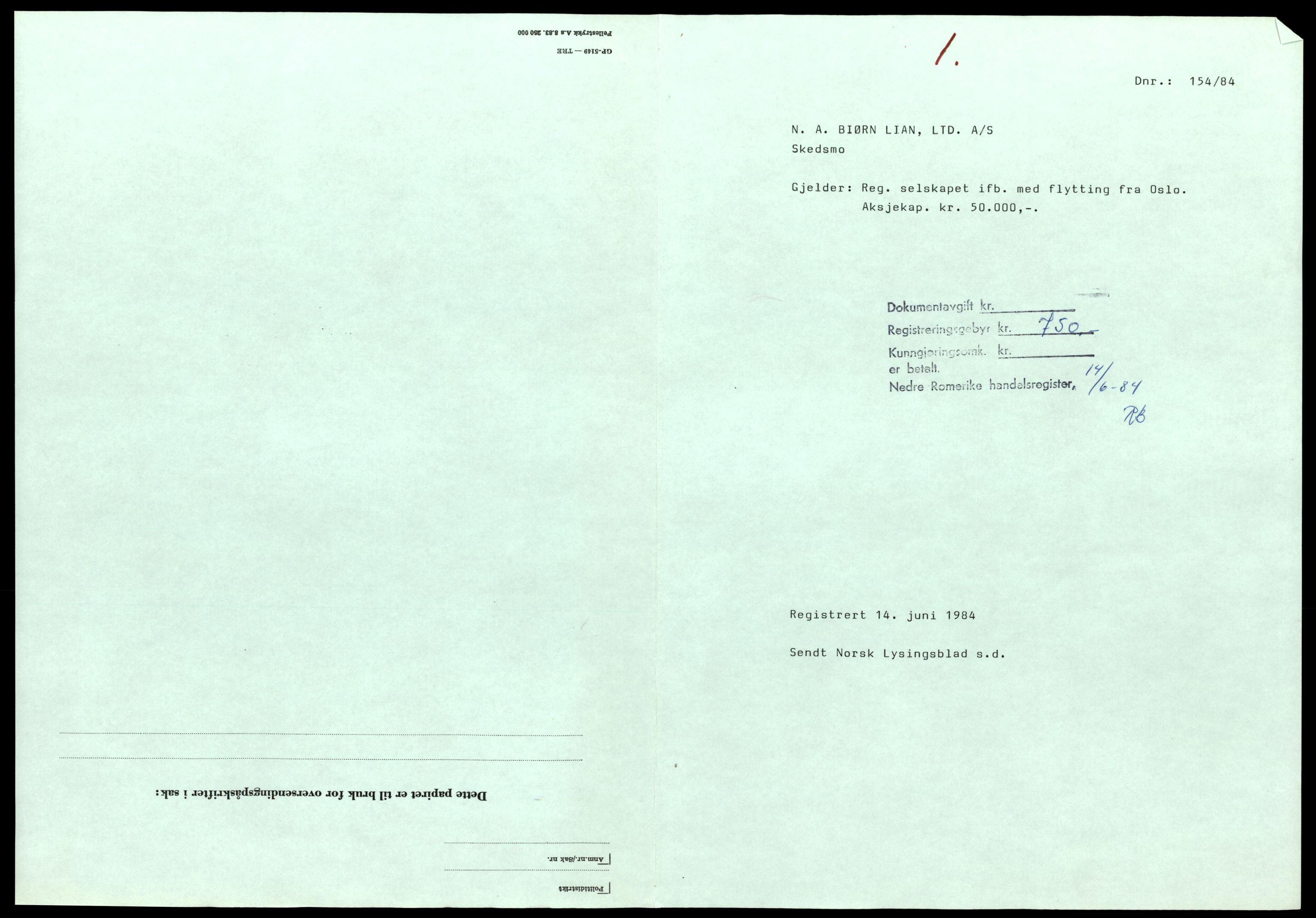 Nedre Romerike sorenskriveri, AV/SAT-A-10469/K/Ke/Ked/L0015: Enkeltmannsforetak, aksjeselskap og andelslag, Na - Nordi, 1944-1989