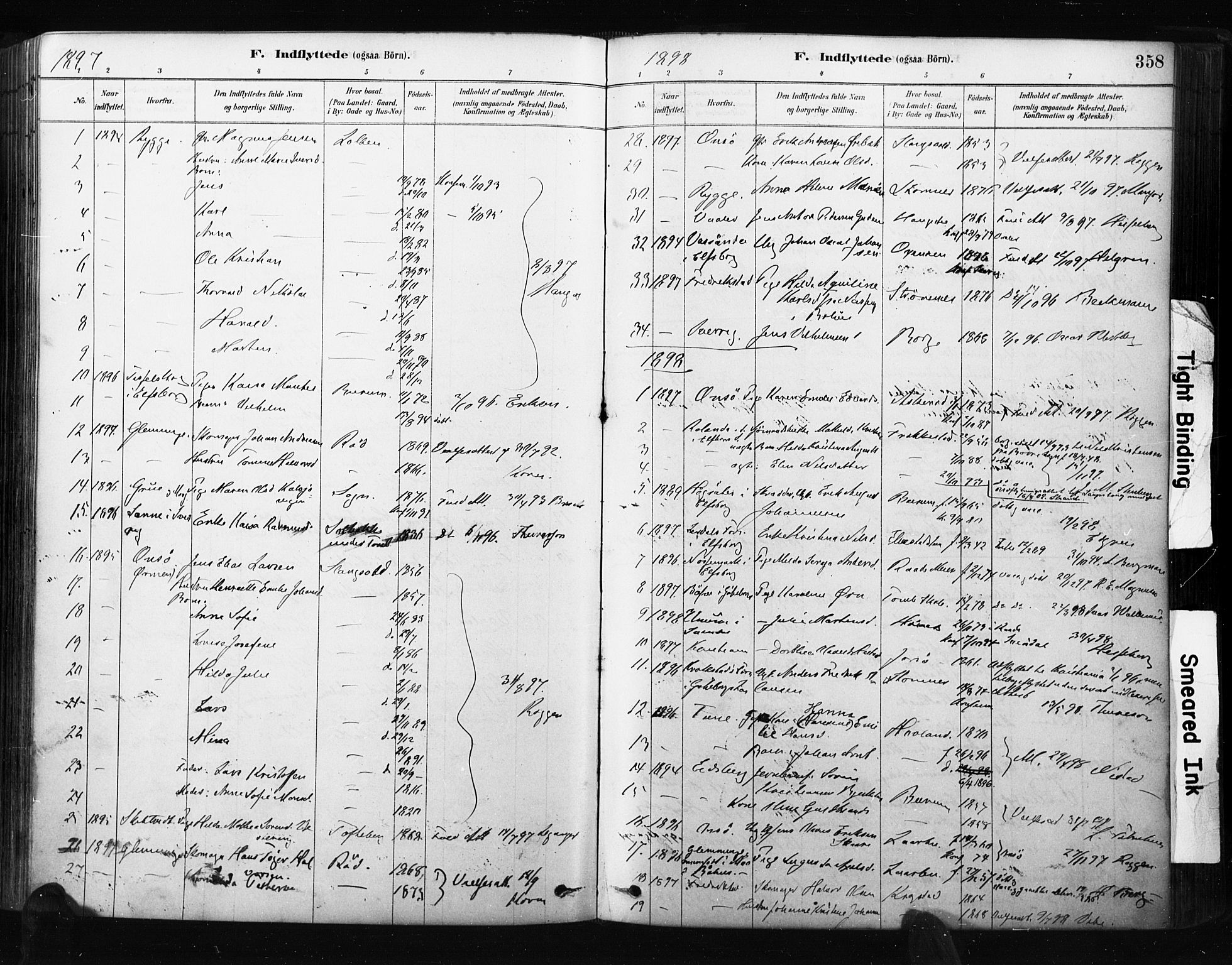 Råde prestekontor kirkebøker, AV/SAO-A-2009/F/Fa/L0007: Parish register (official) no. 7, 1878-1902, p. 358