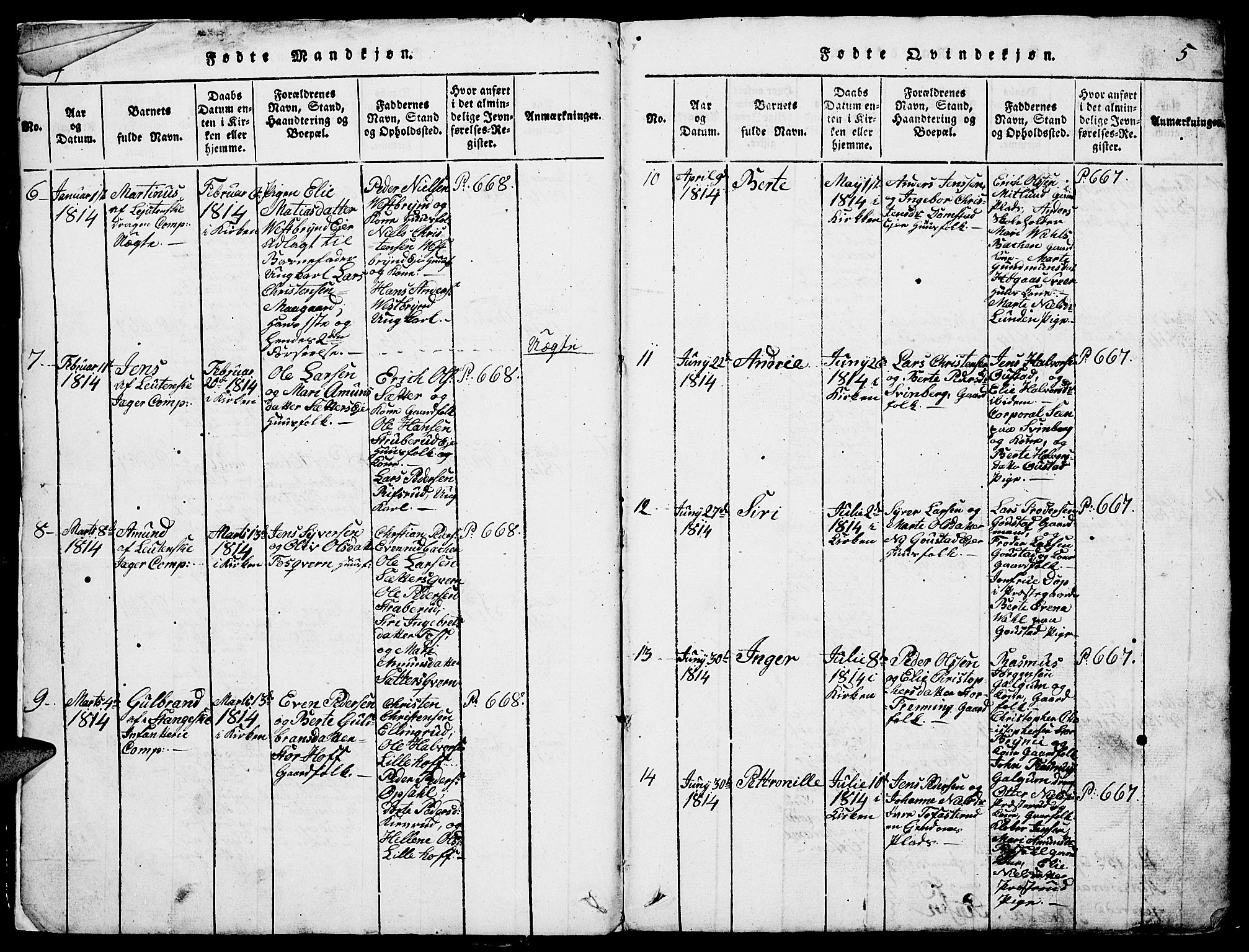 Romedal prestekontor, AV/SAH-PREST-004/L/L0005: Parish register (copy) no. 5, 1814-1829, p. 4-5