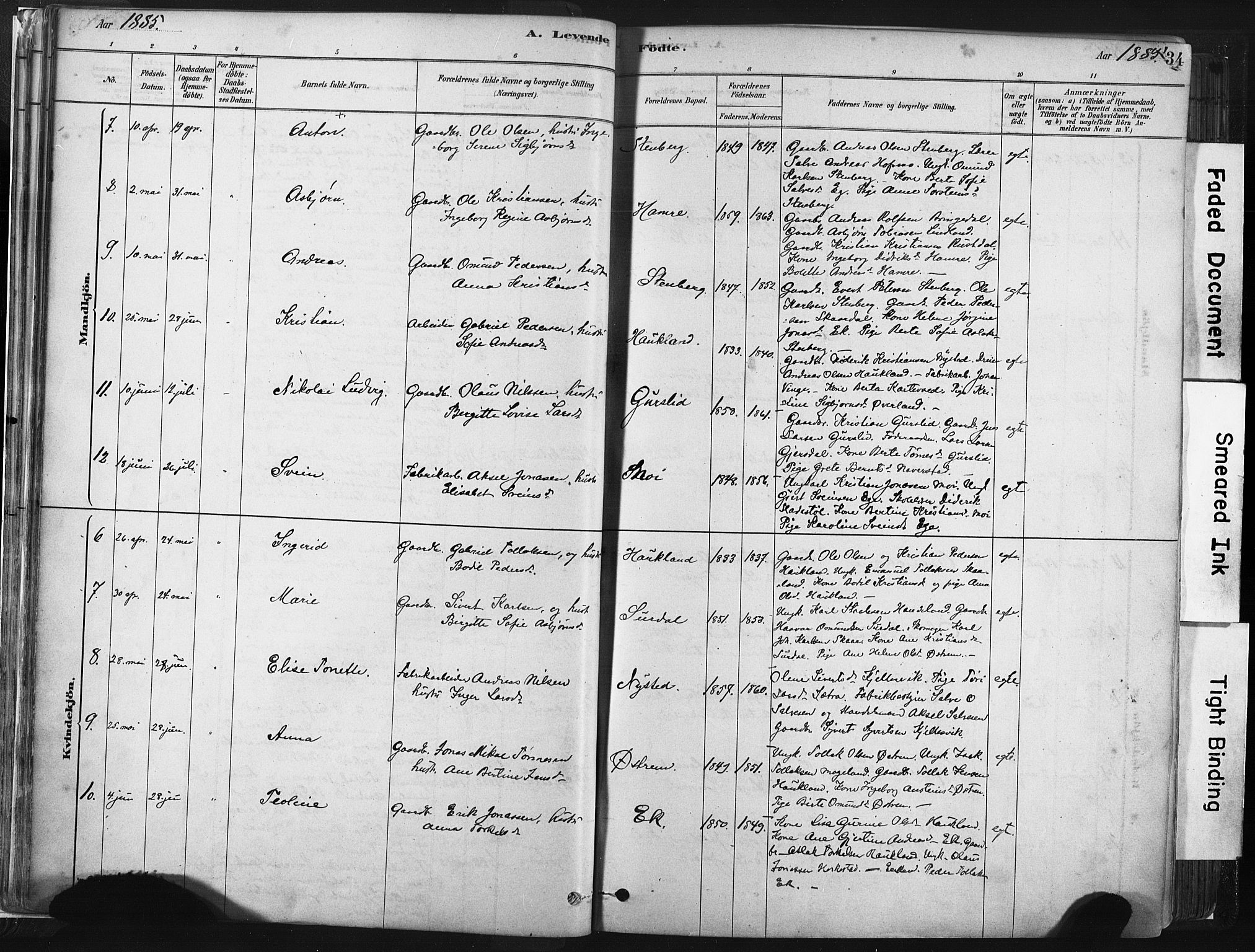 Lund sokneprestkontor, AV/SAST-A-101809/S06/L0011: Parish register (official) no. A 10, 1877-1904, p. 34