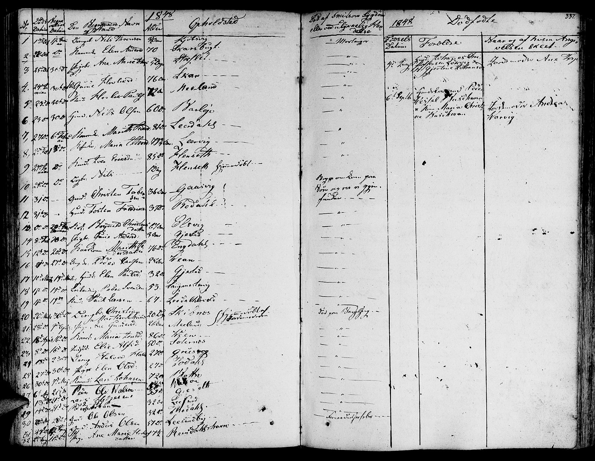 Ministerialprotokoller, klokkerbøker og fødselsregistre - Møre og Romsdal, SAT/A-1454/578/L0904: Parish register (official) no. 578A03, 1836-1858, p. 337