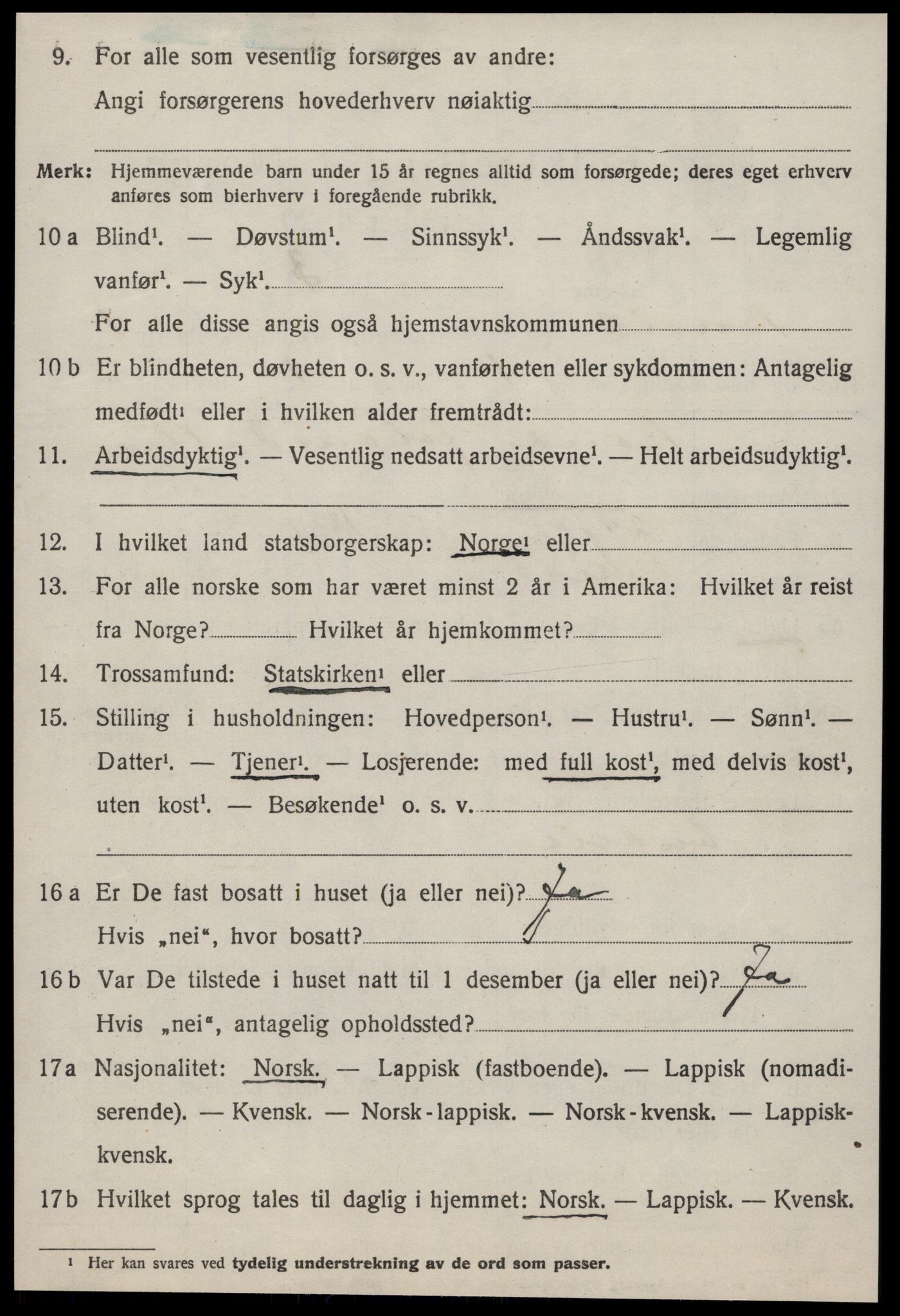 SAT, 1920 census for Buvik, 1920, p. 305