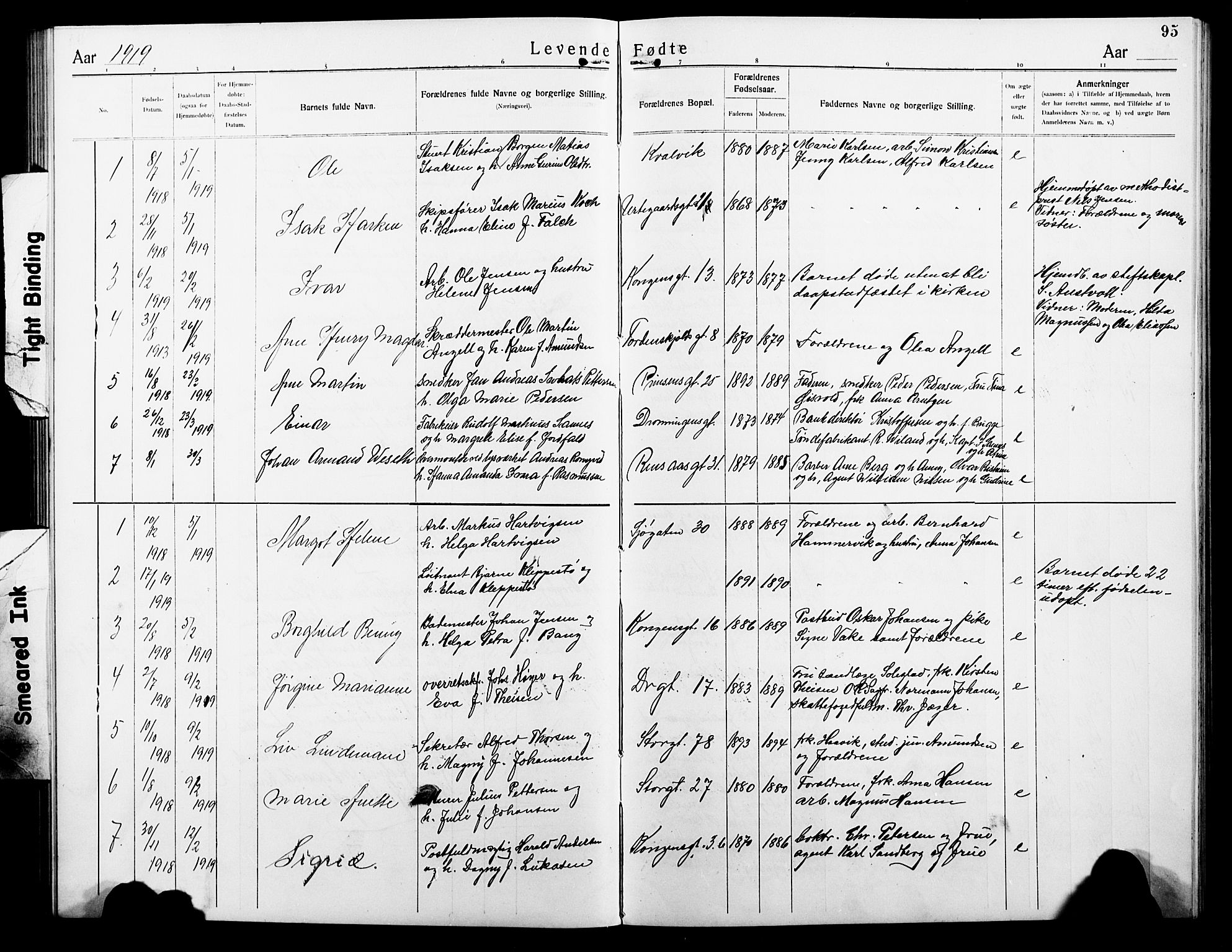 Ministerialprotokoller, klokkerbøker og fødselsregistre - Nordland, AV/SAT-A-1459/801/L0034: Parish register (copy) no. 801C09, 1910-1922, p. 95