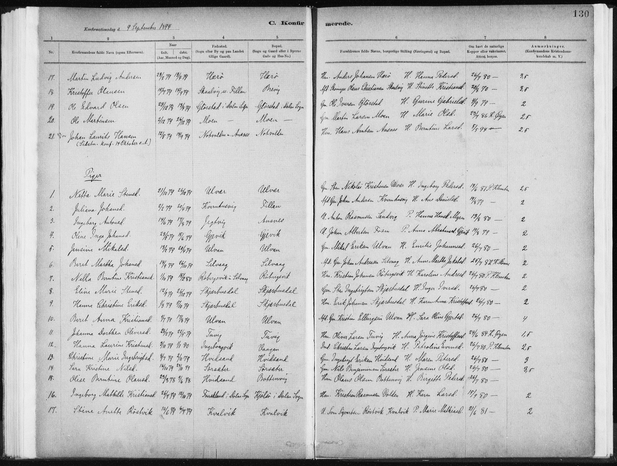 Ministerialprotokoller, klokkerbøker og fødselsregistre - Sør-Trøndelag, SAT/A-1456/637/L0558: Parish register (official) no. 637A01, 1882-1899, p. 130
