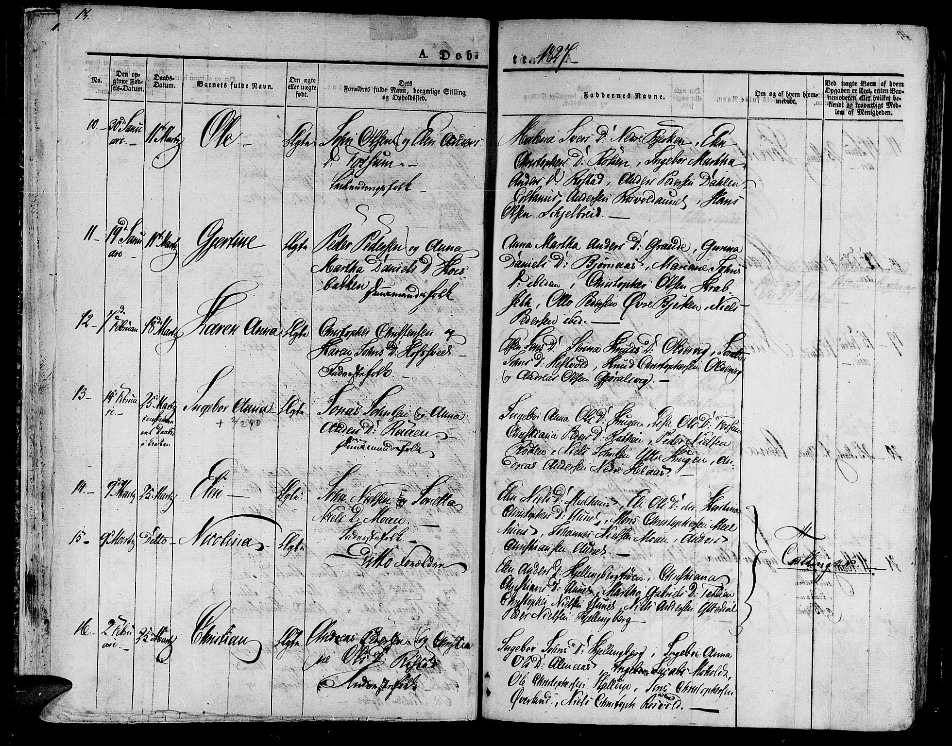 Ministerialprotokoller, klokkerbøker og fødselsregistre - Nord-Trøndelag, SAT/A-1458/701/L0006: Parish register (official) no. 701A06, 1825-1841, p. 13