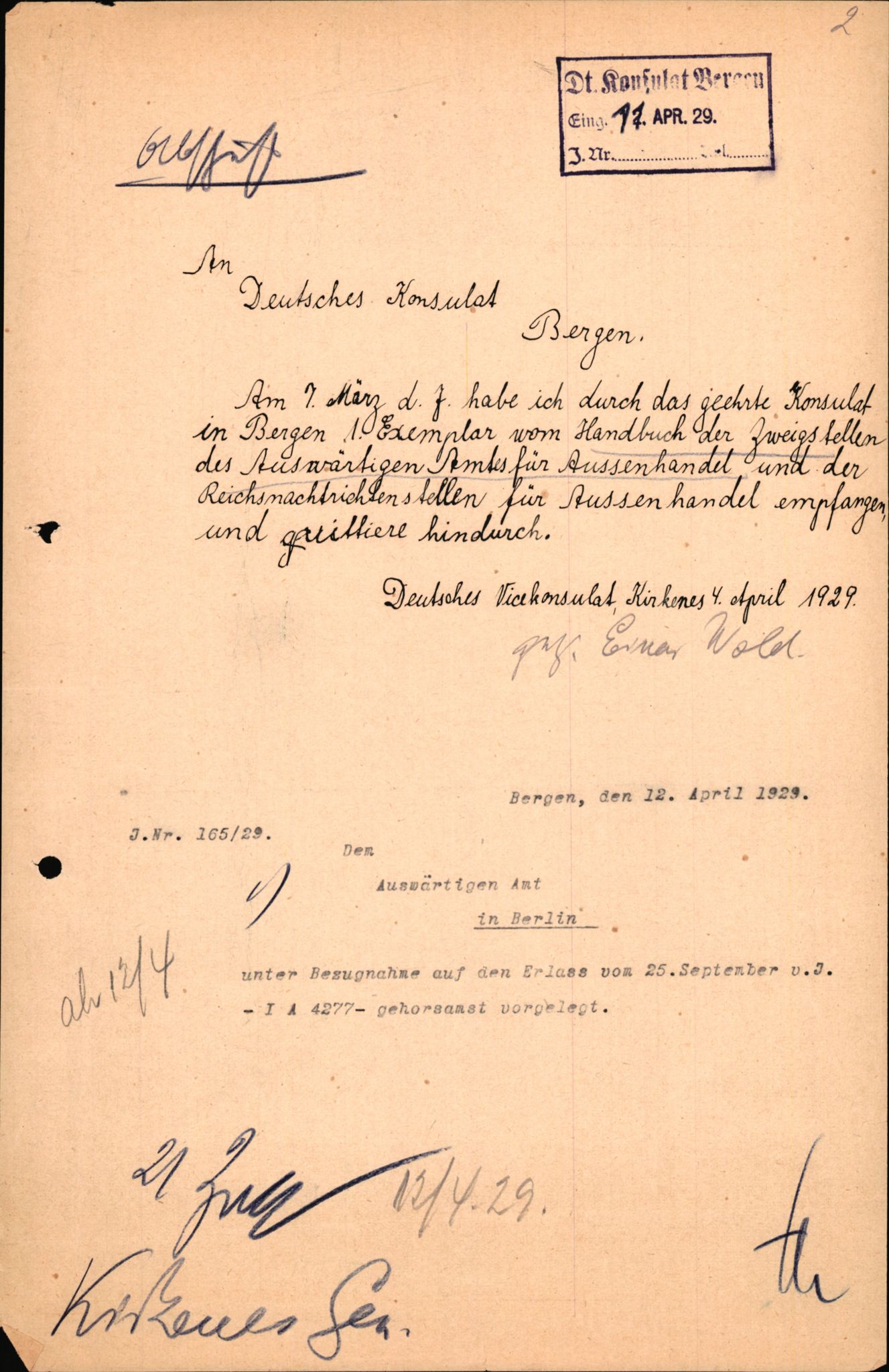 Forsvarets Overkommando. 2 kontor. Arkiv 11.4. Spredte tyske arkivsaker, AV/RA-RAFA-7031/D/Dar/Darc/L0026: FO.II. Tyske konsulater, 1928-1940, p. 761