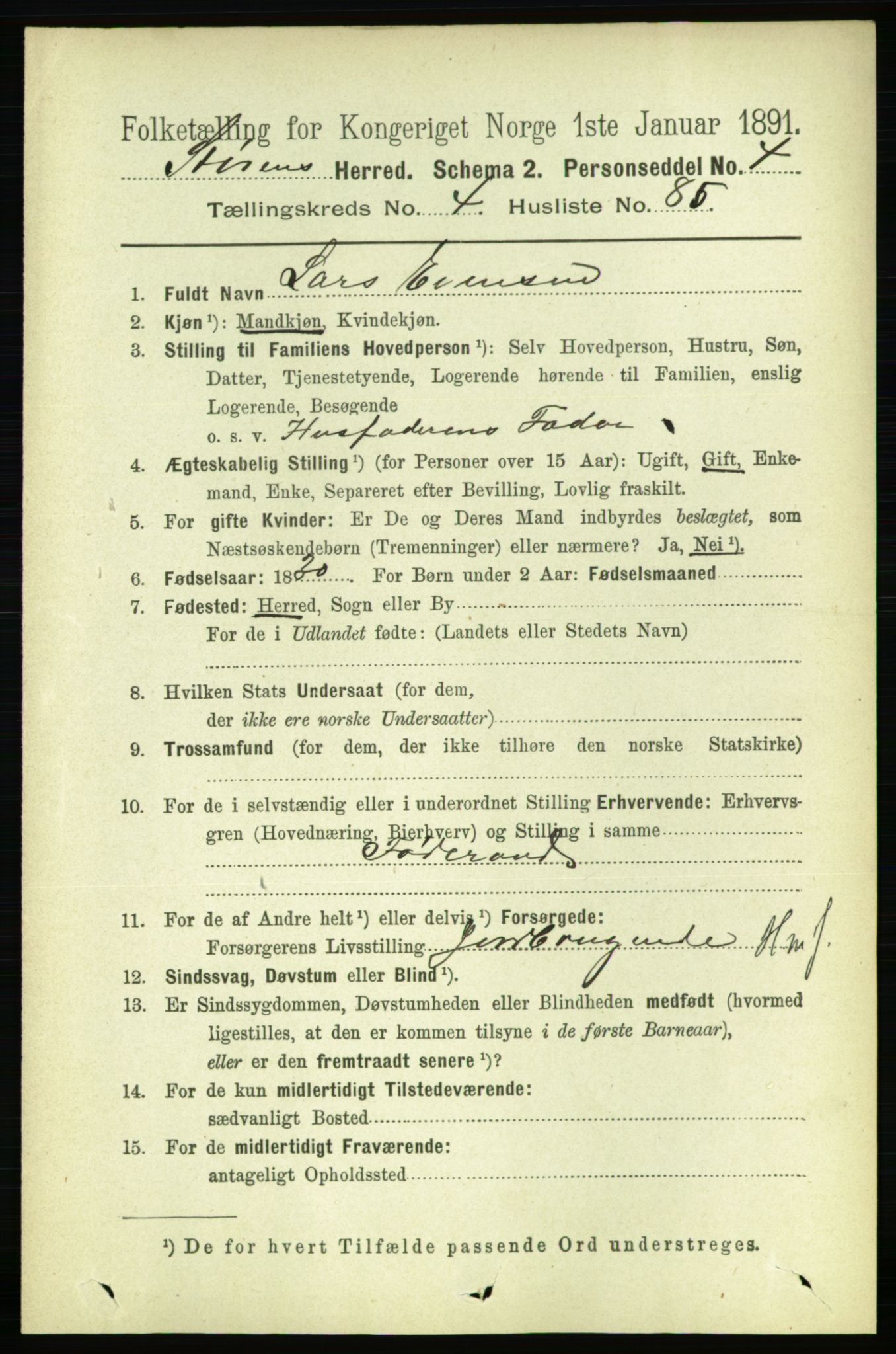 RA, 1891 census for 1648 Støren, 1891, p. 1872