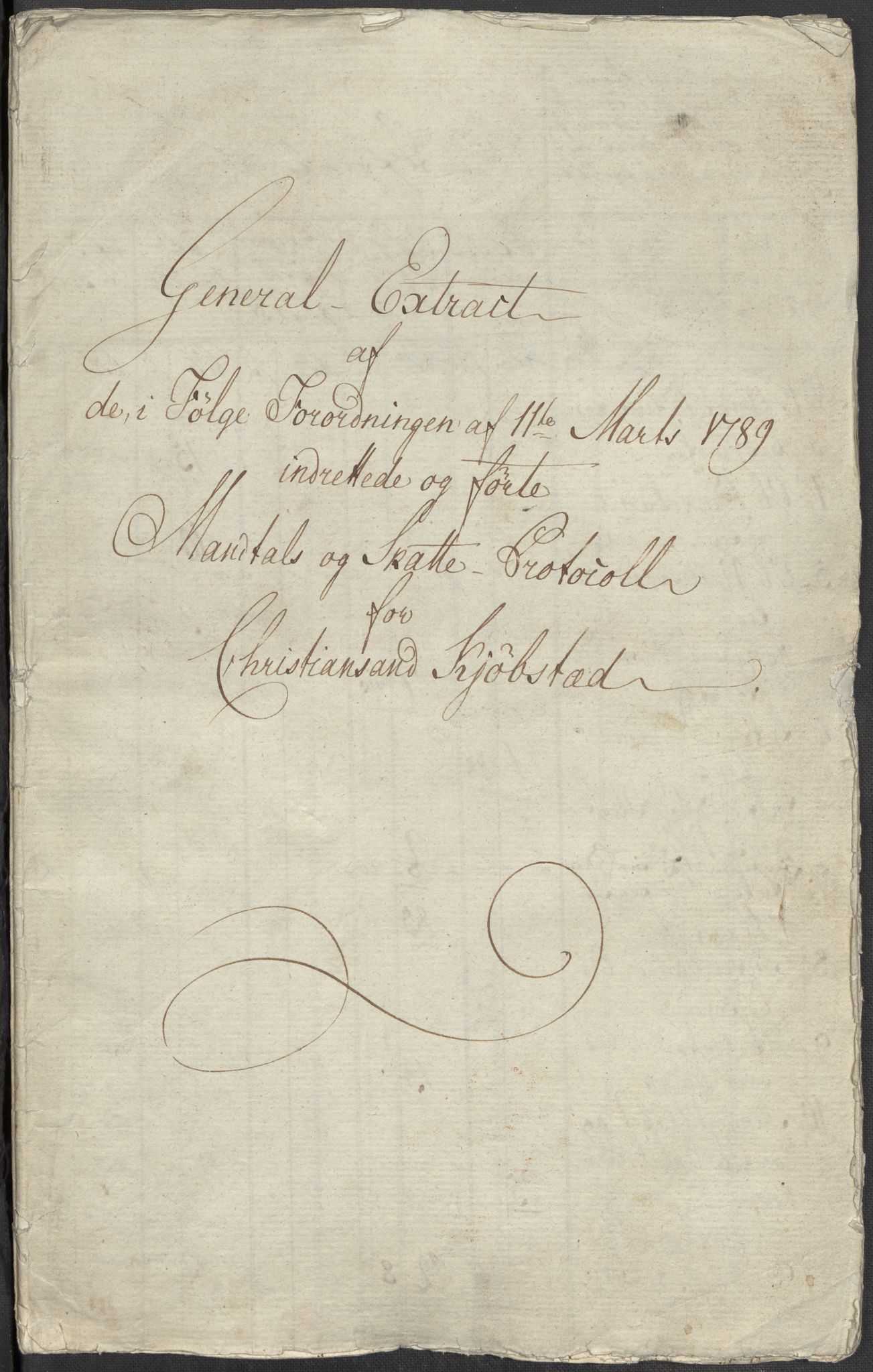 Rentekammeret inntil 1814, Reviderte regnskaper, Mindre regnskaper, AV/RA-EA-4068/Rf/Rfe/L0007: Christiania. Kristiansand, 1789, p. 351