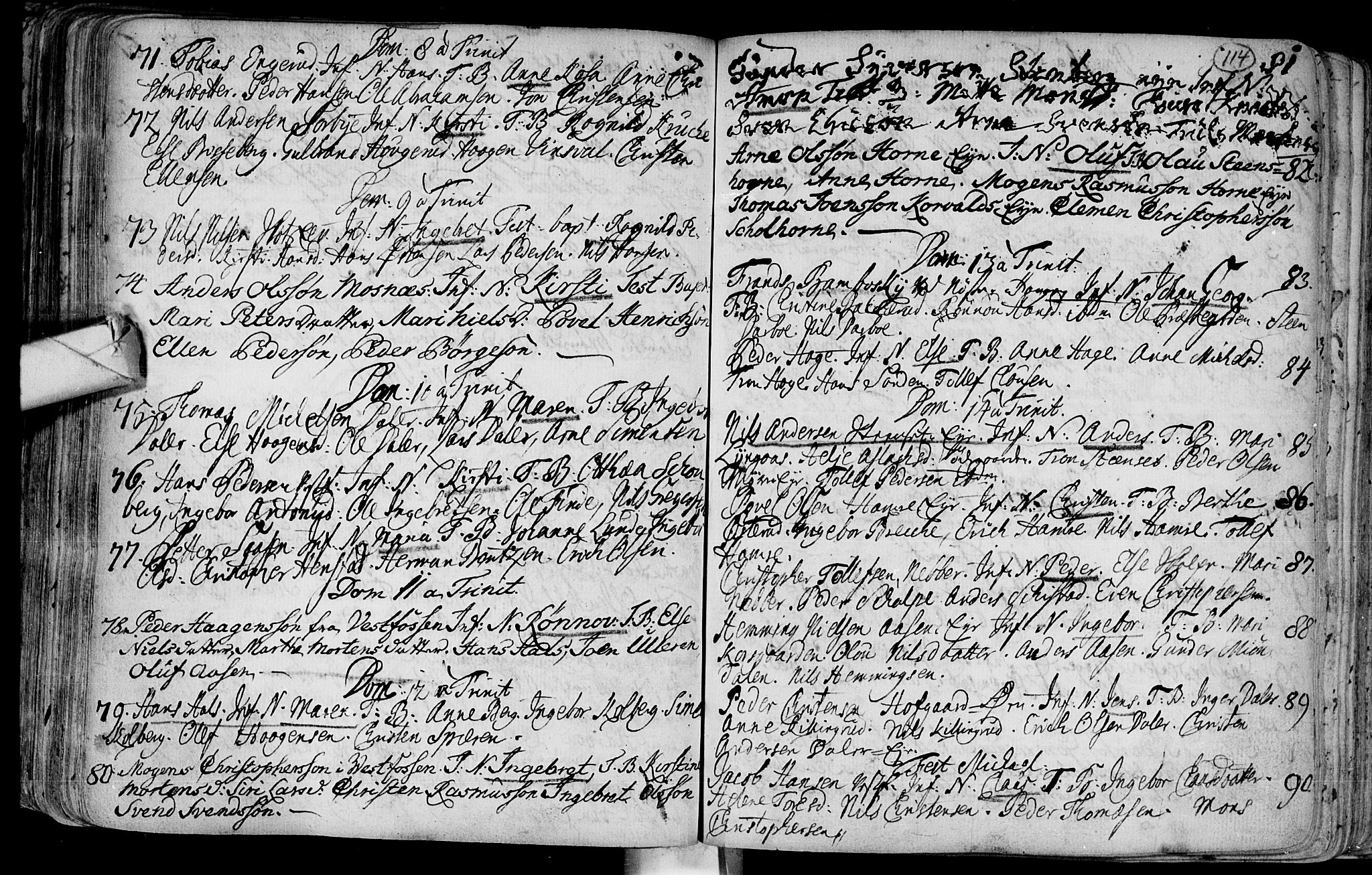 Eiker kirkebøker, SAKO/A-4/F/Fa/L0003: Parish register (official) no. I 3, 1724-1753, p. 114