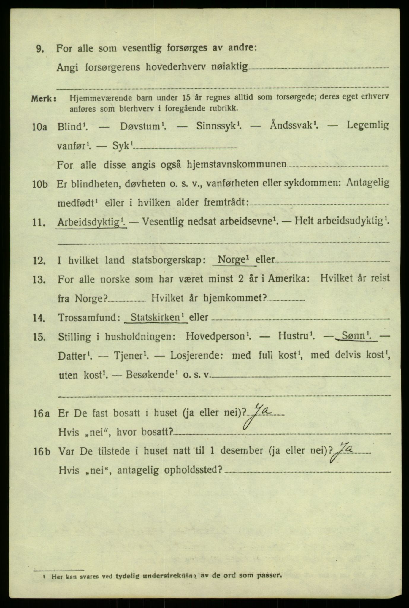 SAB, 1920 census for Austrheim, 1920, p. 2043