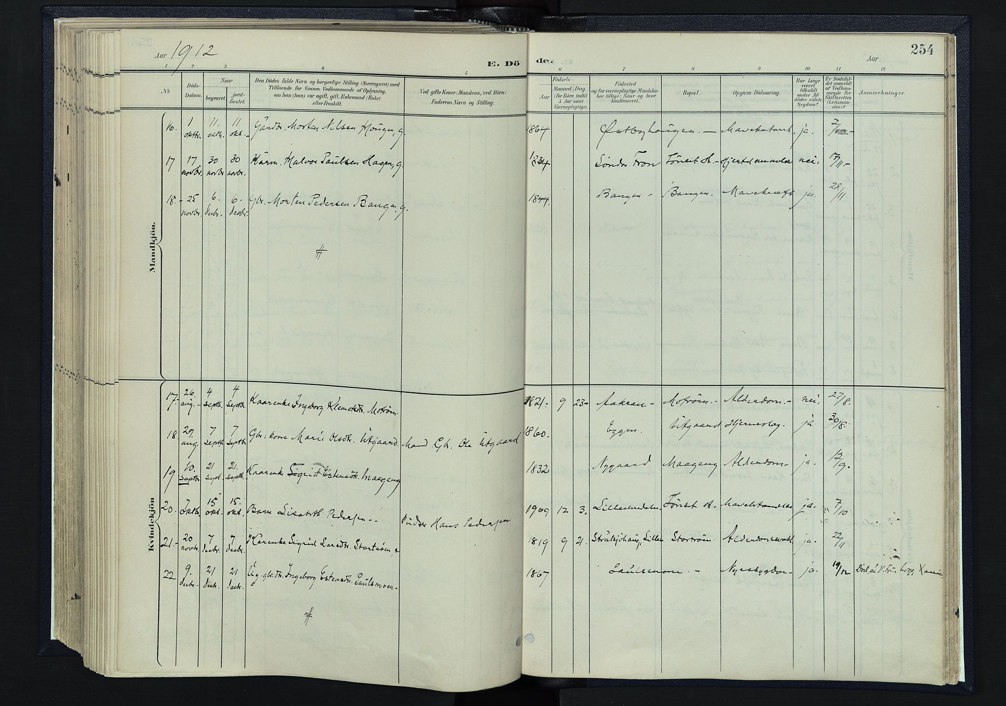 Tynset prestekontor, SAH/PREST-058/H/Ha/Haa/L0025: Parish register (official) no. 25, 1900-1914, p. 254