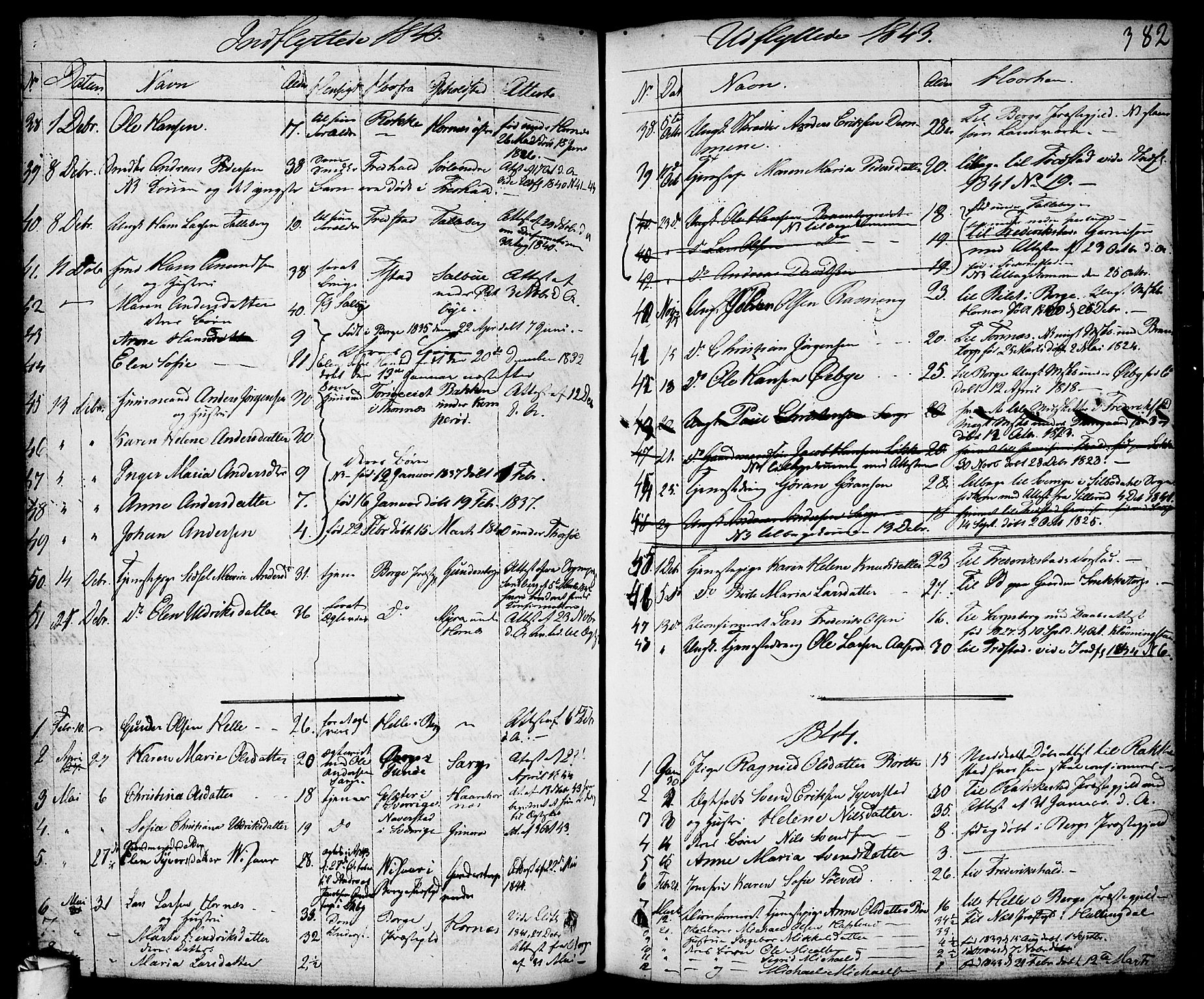 Skjeberg prestekontor Kirkebøker, AV/SAO-A-10923/F/Fa/L0005: Parish register (official) no. I 5, 1830-1845, p. 382