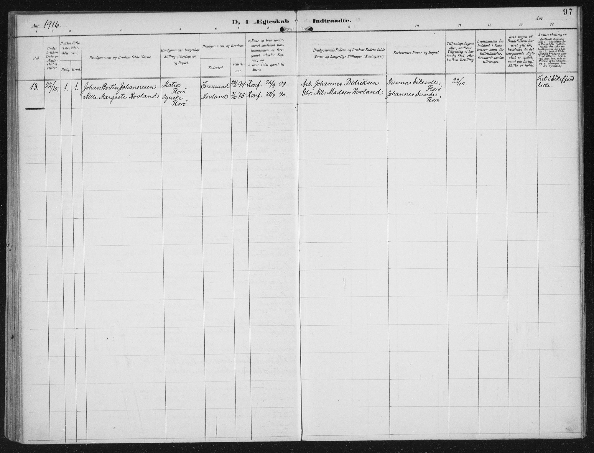 Kinn sokneprestembete, AV/SAB-A-80801/H/Haa/Haac/L0002: Parish register (official) no. C 2, 1895-1916, p. 97