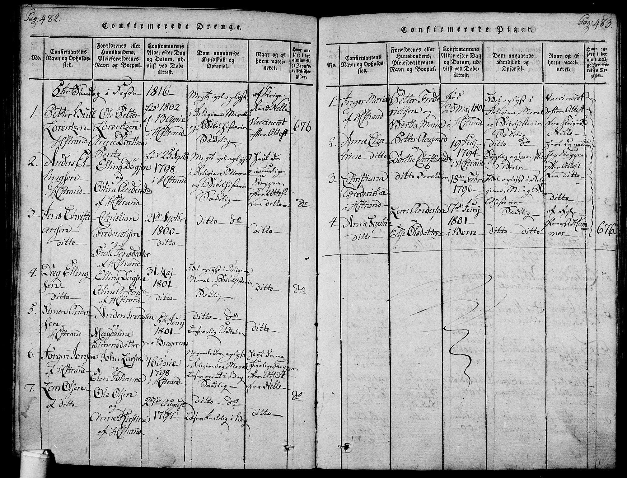 Holmestrand kirkebøker, SAKO/A-346/F/Fa/L0001: Parish register (official) no. 1, 1814-1840, p. 482-483