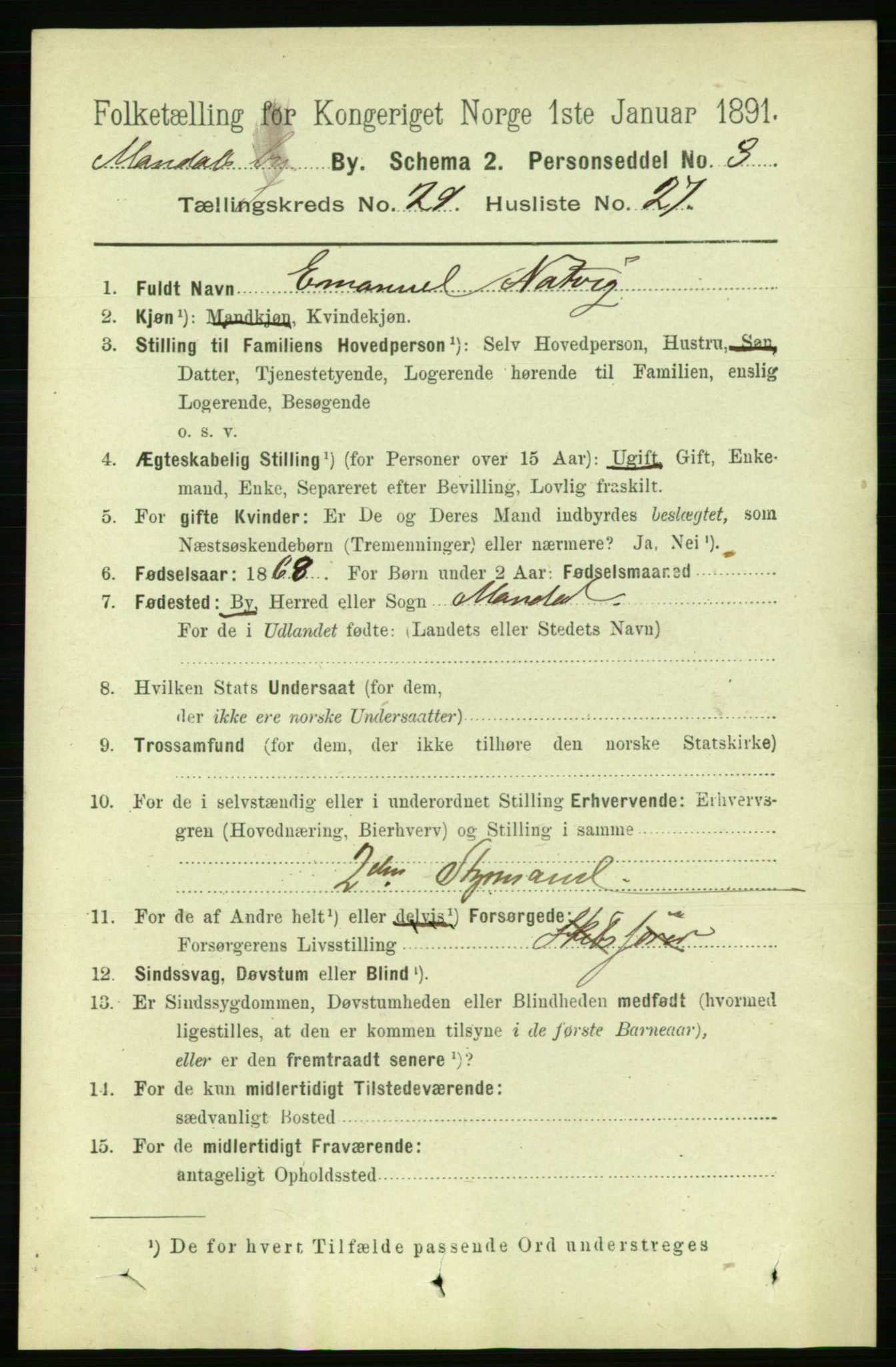 RA, 1891 census for 1002 Mandal, 1891, p. 5226