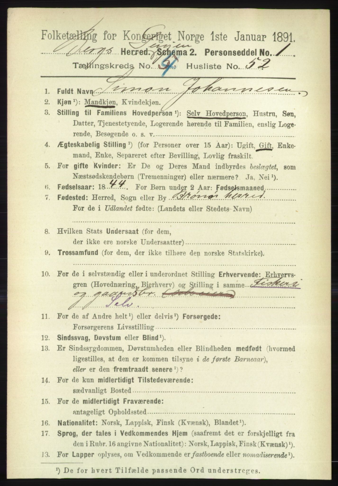 RA, 1891 census for 1929 Berg, 1891, p. 2017