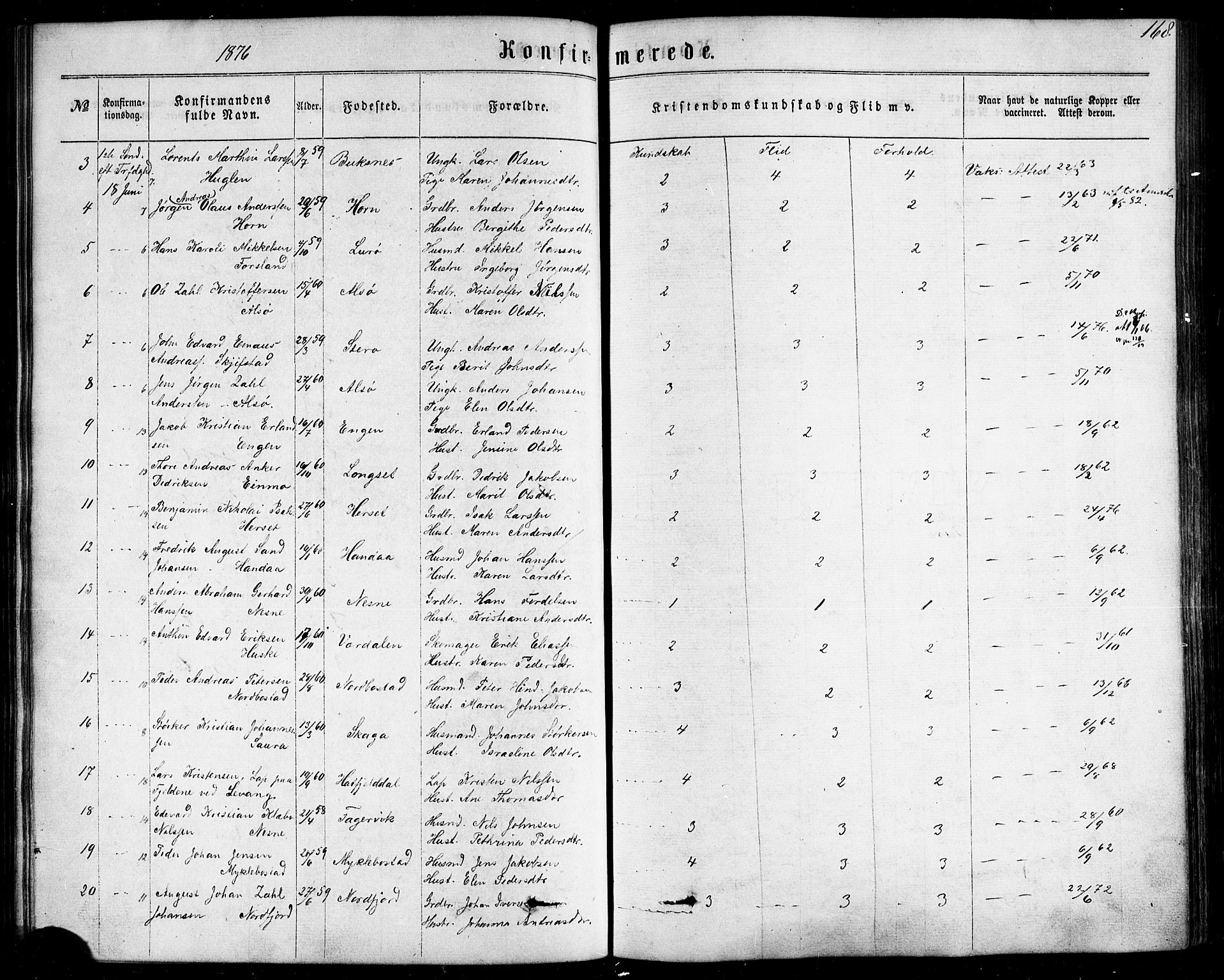 Ministerialprotokoller, klokkerbøker og fødselsregistre - Nordland, AV/SAT-A-1459/838/L0551: Parish register (official) no. 838A09, 1864-1880, p. 168