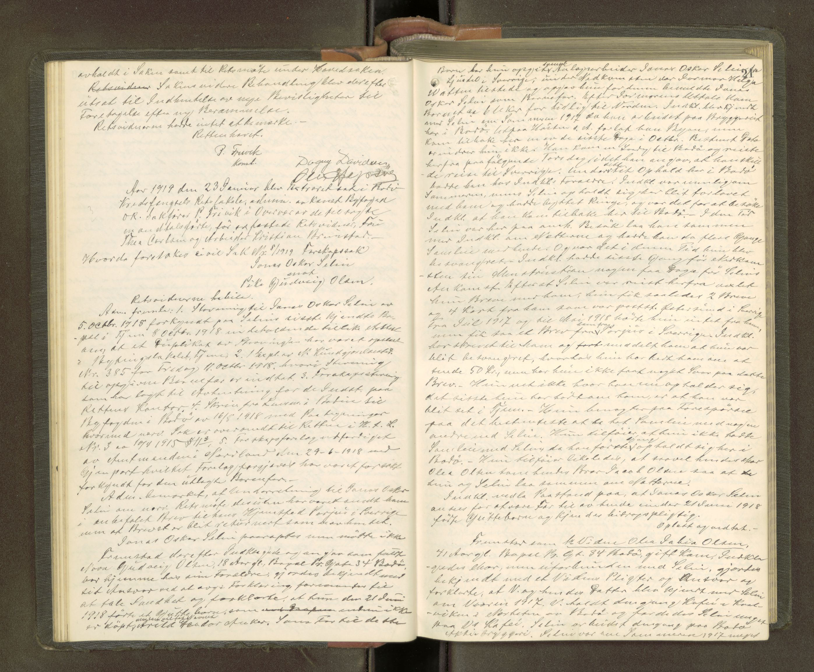 Bodø byfogd, AV/SAT-A-4588/1/1/1B/L0003: Ekstrarettsprotokoll, 1918-1931, p. 20b-21a