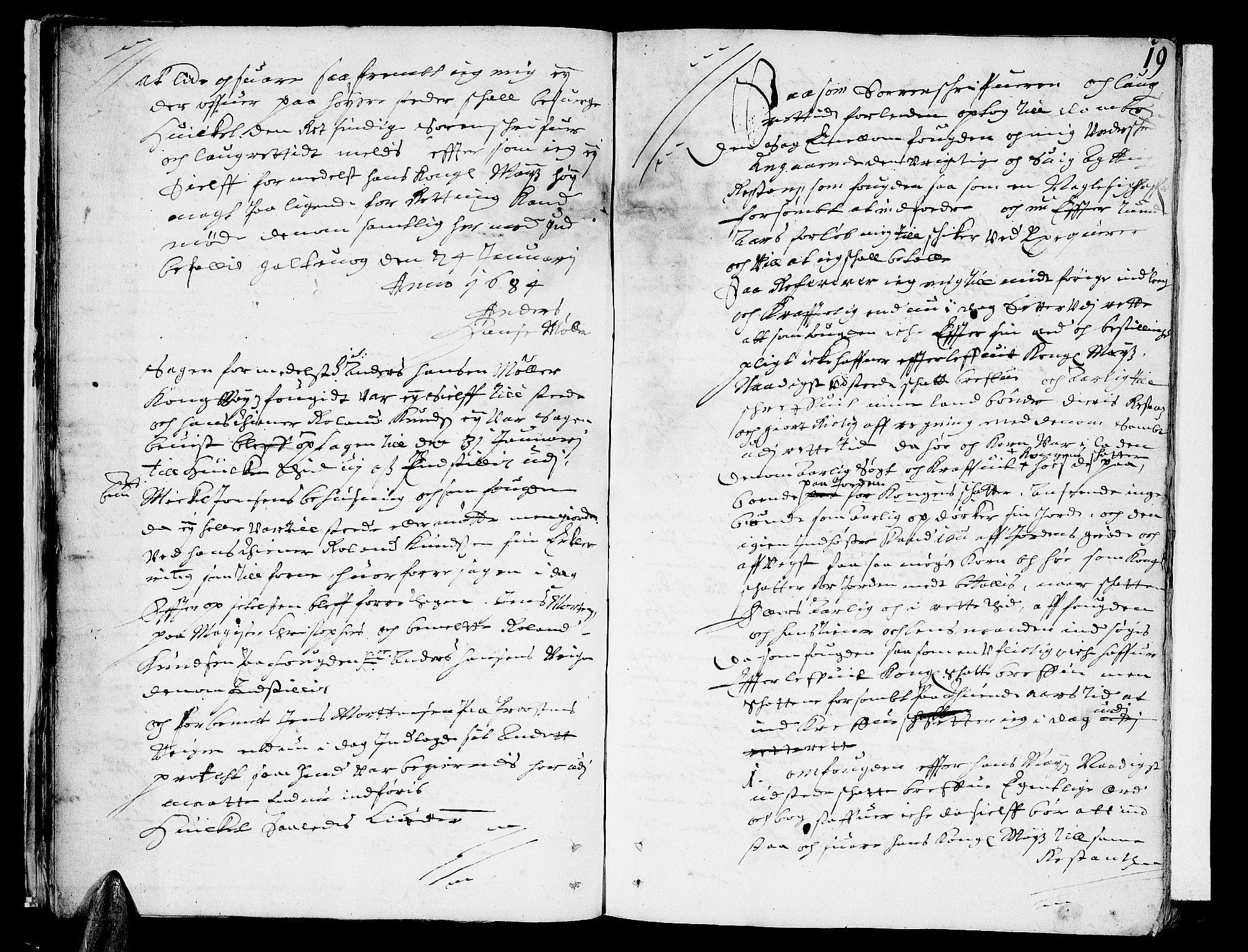 Sunnmøre sorenskriveri, AV/SAT-A-0005/1/1A/L0013: Tingbok 12, 1684, p. 18b-19a