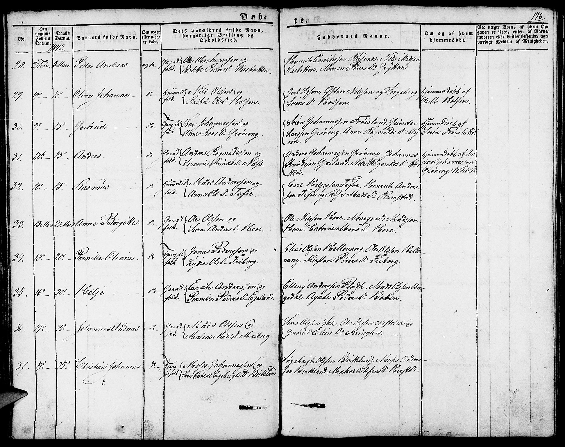 Førde sokneprestembete, AV/SAB-A-79901/H/Haa/Haaa/L0006: Parish register (official) no. A 6, 1821-1842, p. 176