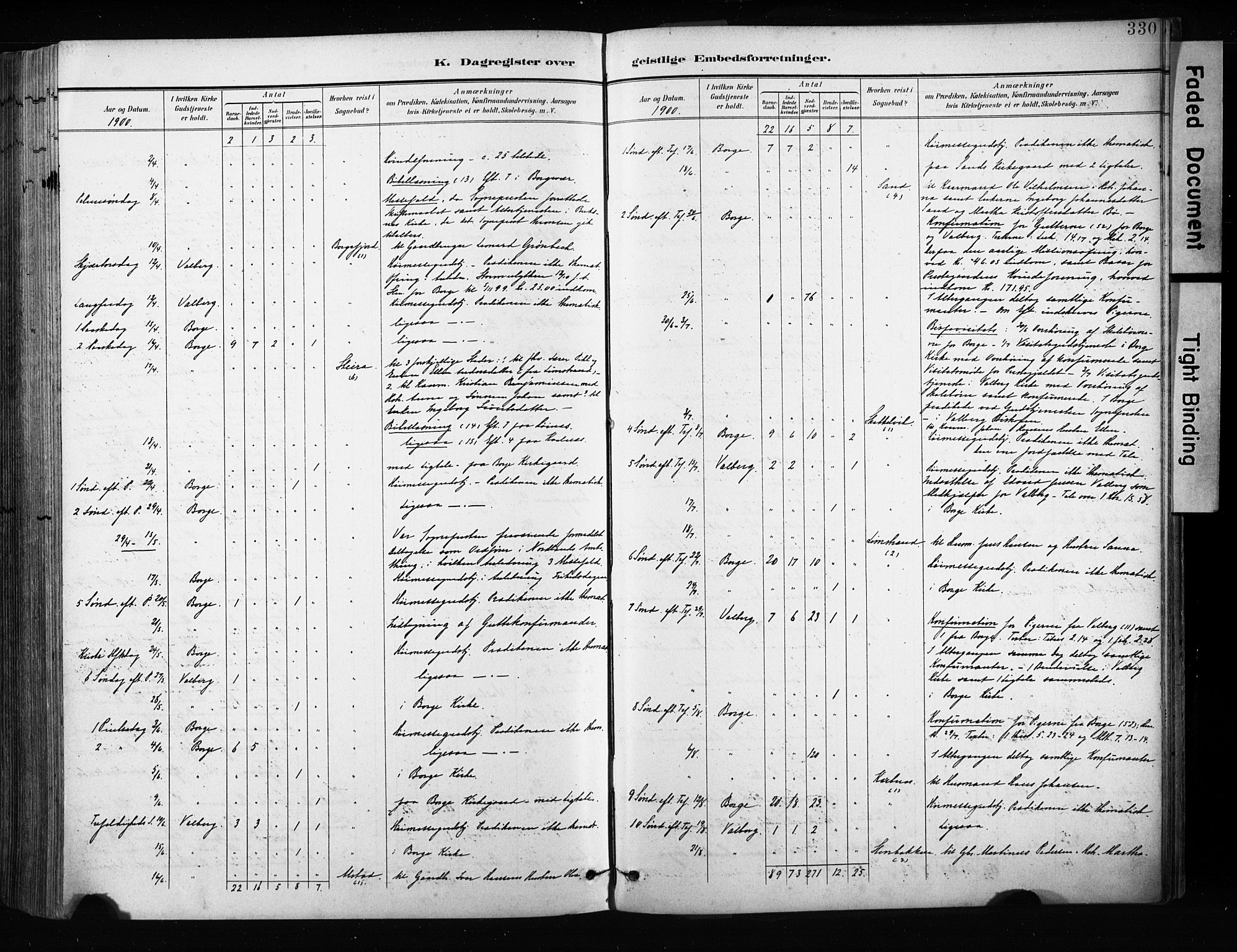 Ministerialprotokoller, klokkerbøker og fødselsregistre - Nordland, AV/SAT-A-1459/880/L1134: Parish register (official) no. 880A08, 1899-1908, p. 330