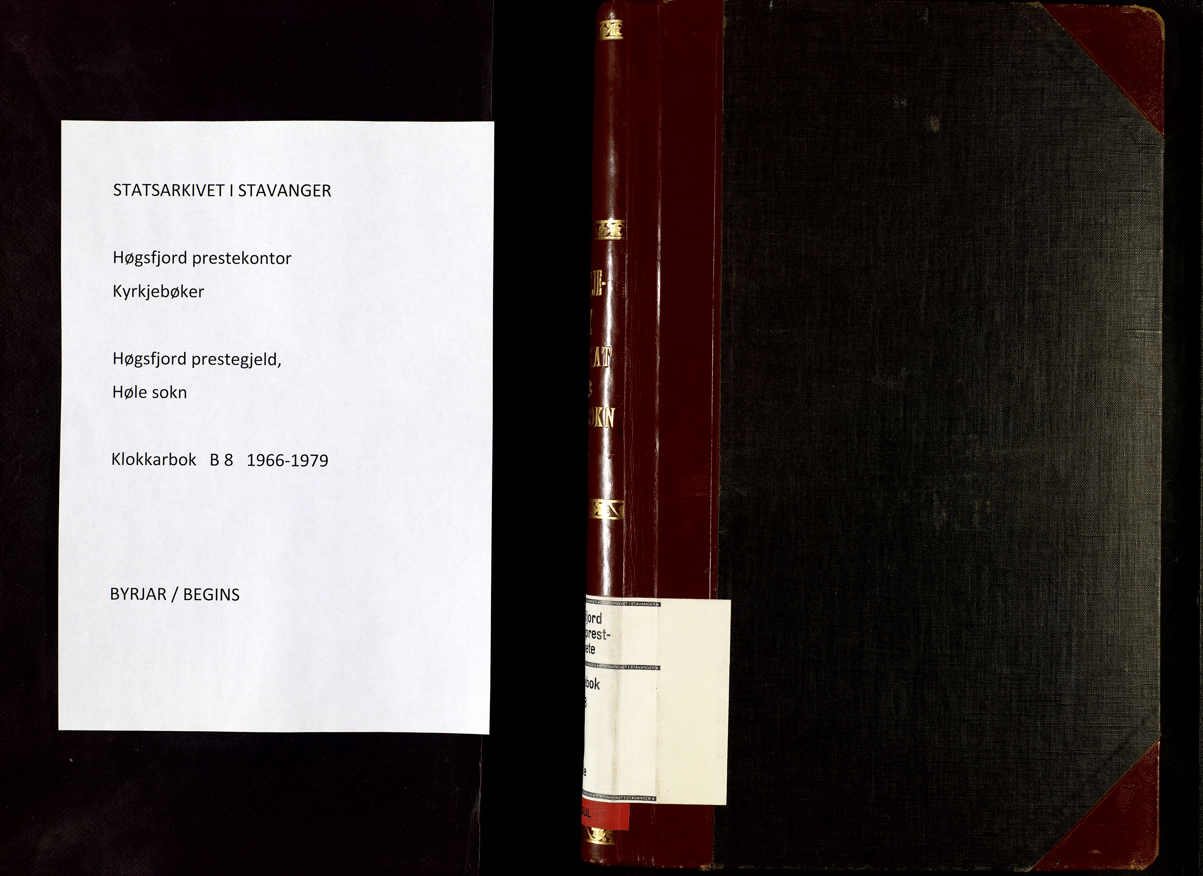 Høgsfjord sokneprestkontor, SAST/A-101624/H/Ha/Hab/L0008: Parish register (copy) no. B 8, 1966-1979