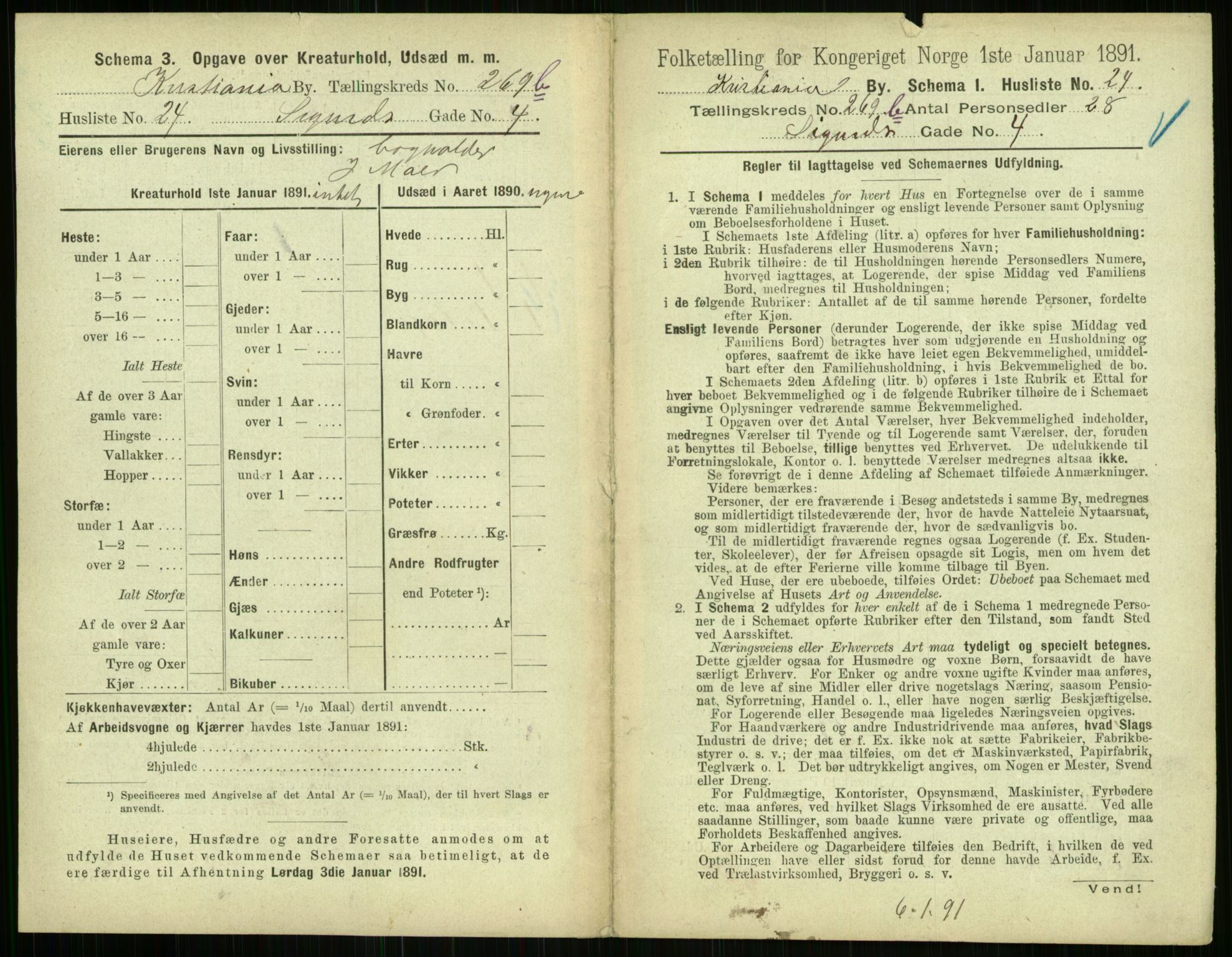 RA, 1891 census for 0301 Kristiania, 1891, p. 107400