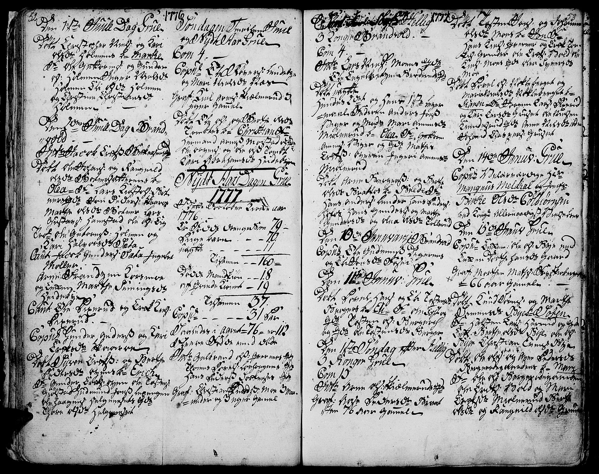 Grue prestekontor, SAH/PREST-036/H/Ha/Haa/L0003: Parish register (official) no. 3, 1774-1792, p. 52-53