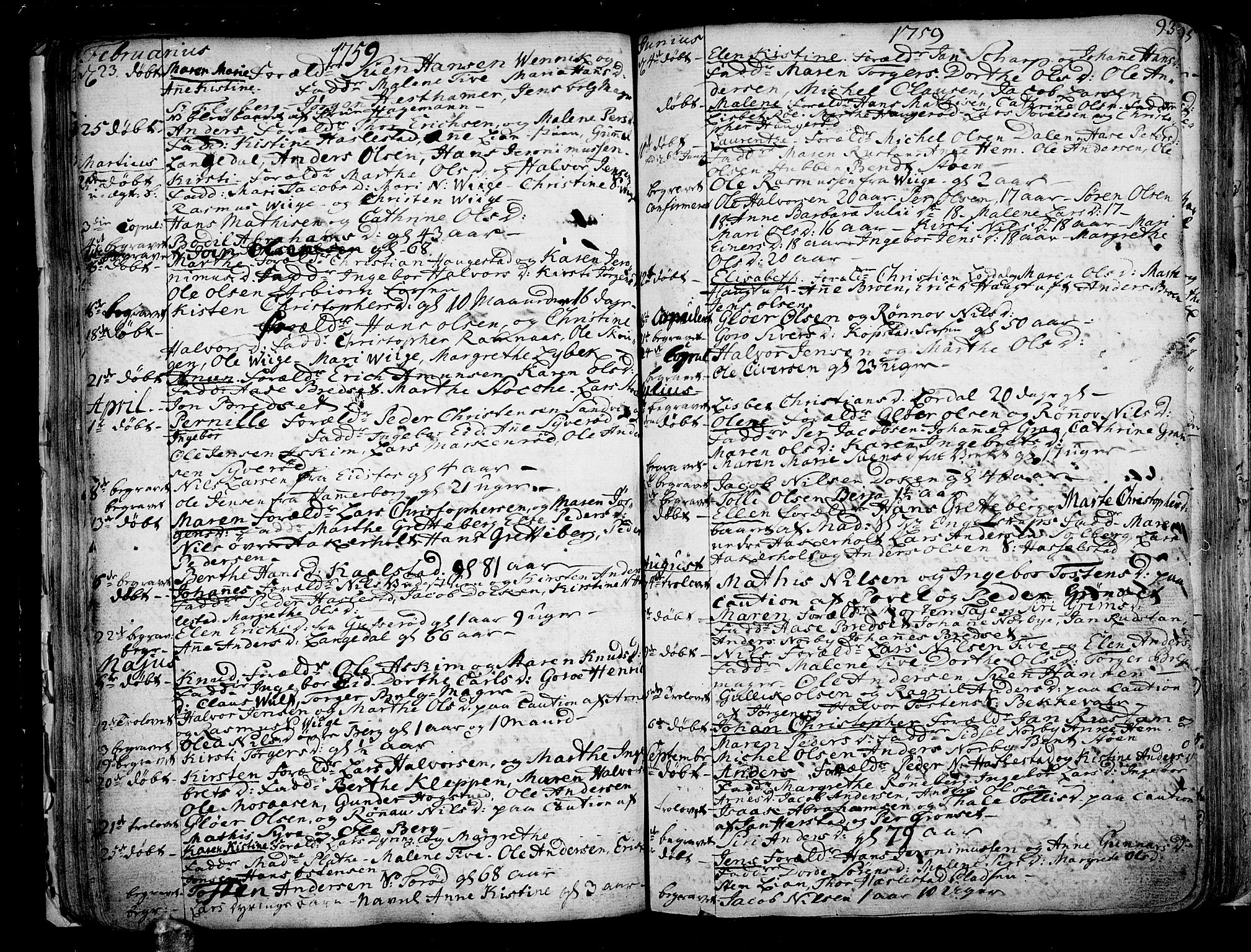 Hof kirkebøker, AV/SAKO-A-64/F/Fa/L0002: Parish register (official) no. I 2, 1746-1781, p. 92-93