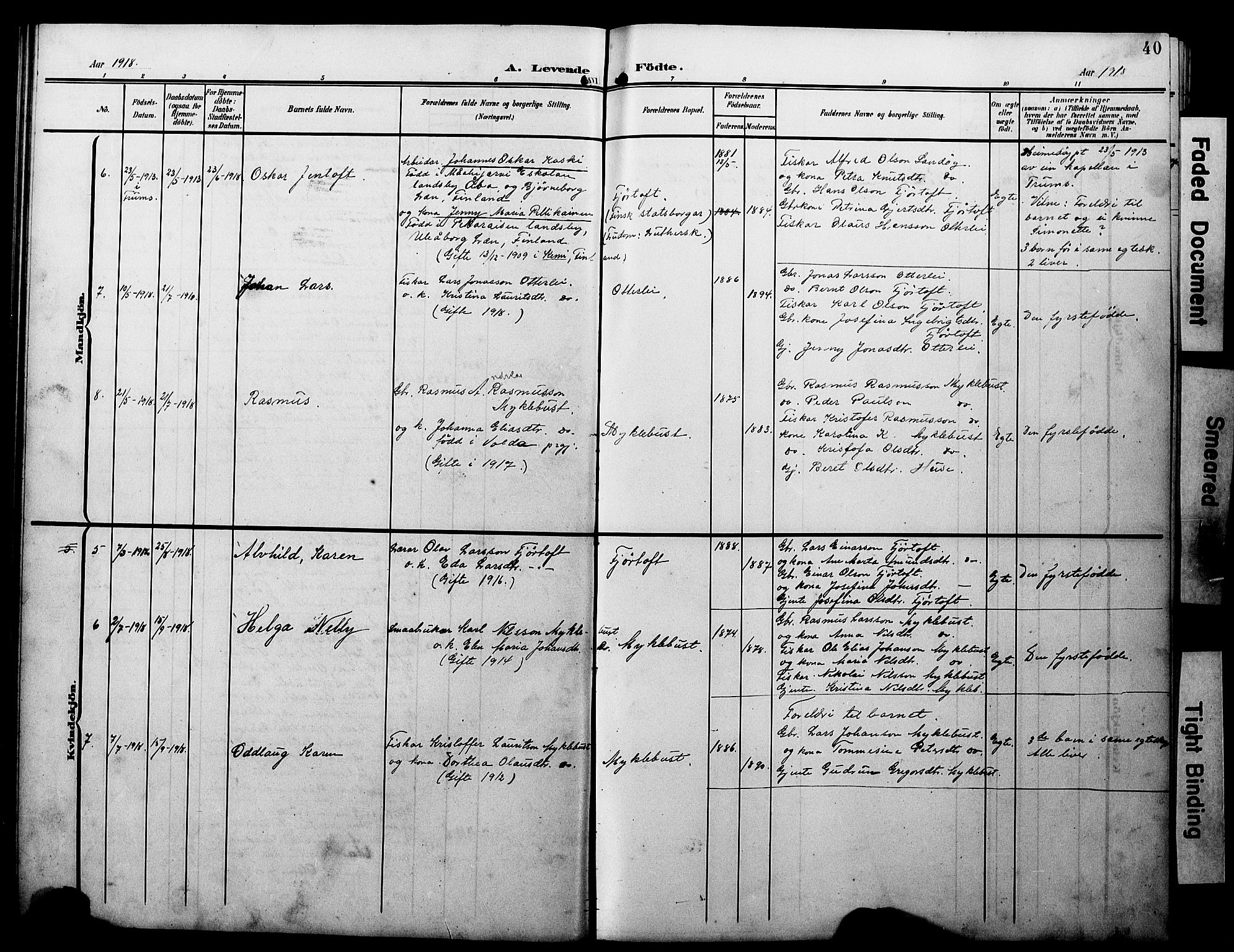 Ministerialprotokoller, klokkerbøker og fødselsregistre - Møre og Romsdal, AV/SAT-A-1454/538/L0524: Parish register (copy) no. 538C02, 1901-1931, p. 40