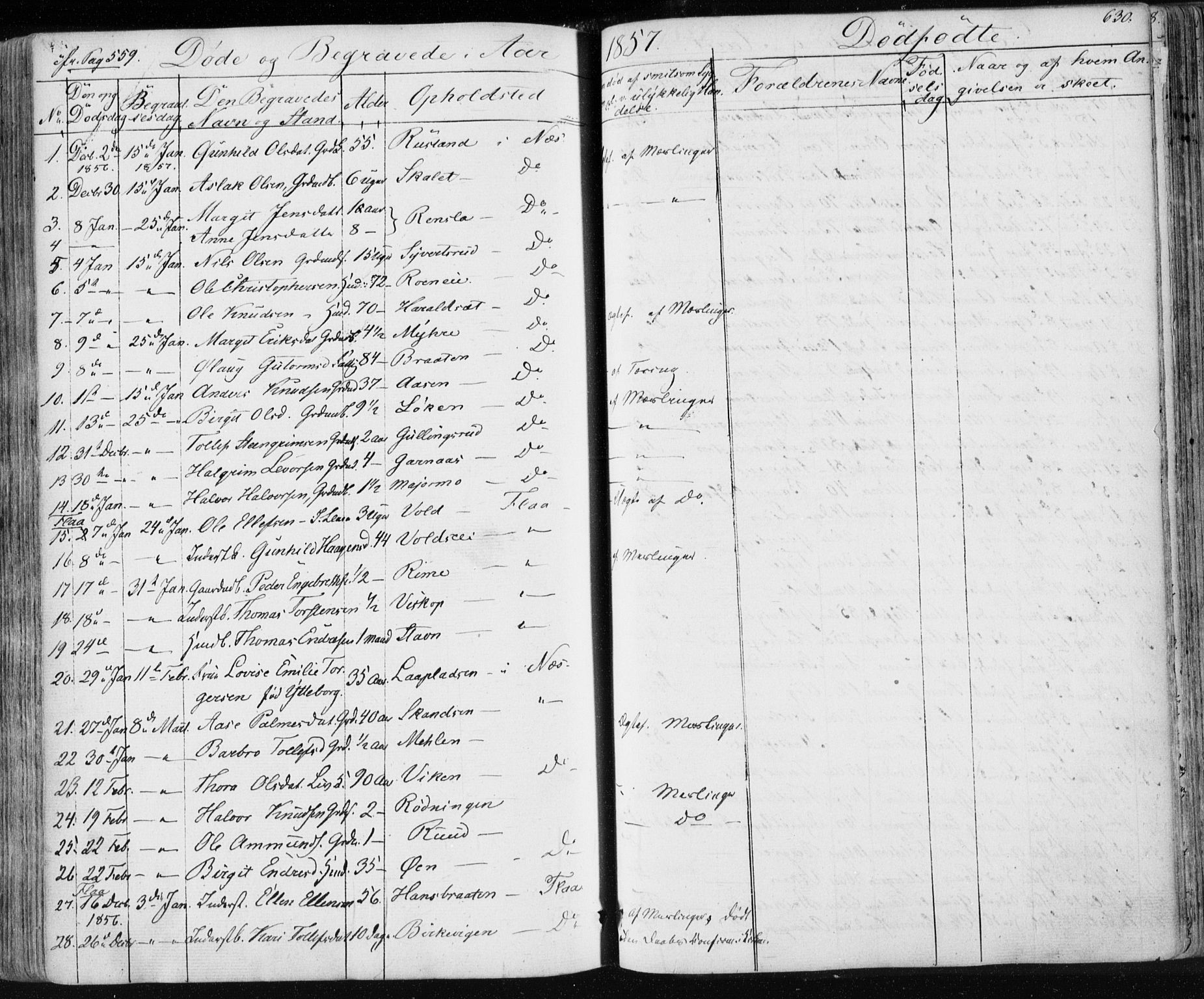 Nes kirkebøker, AV/SAKO-A-236/F/Fa/L0009: Parish register (official) no. 9, 1834-1863, p. 630