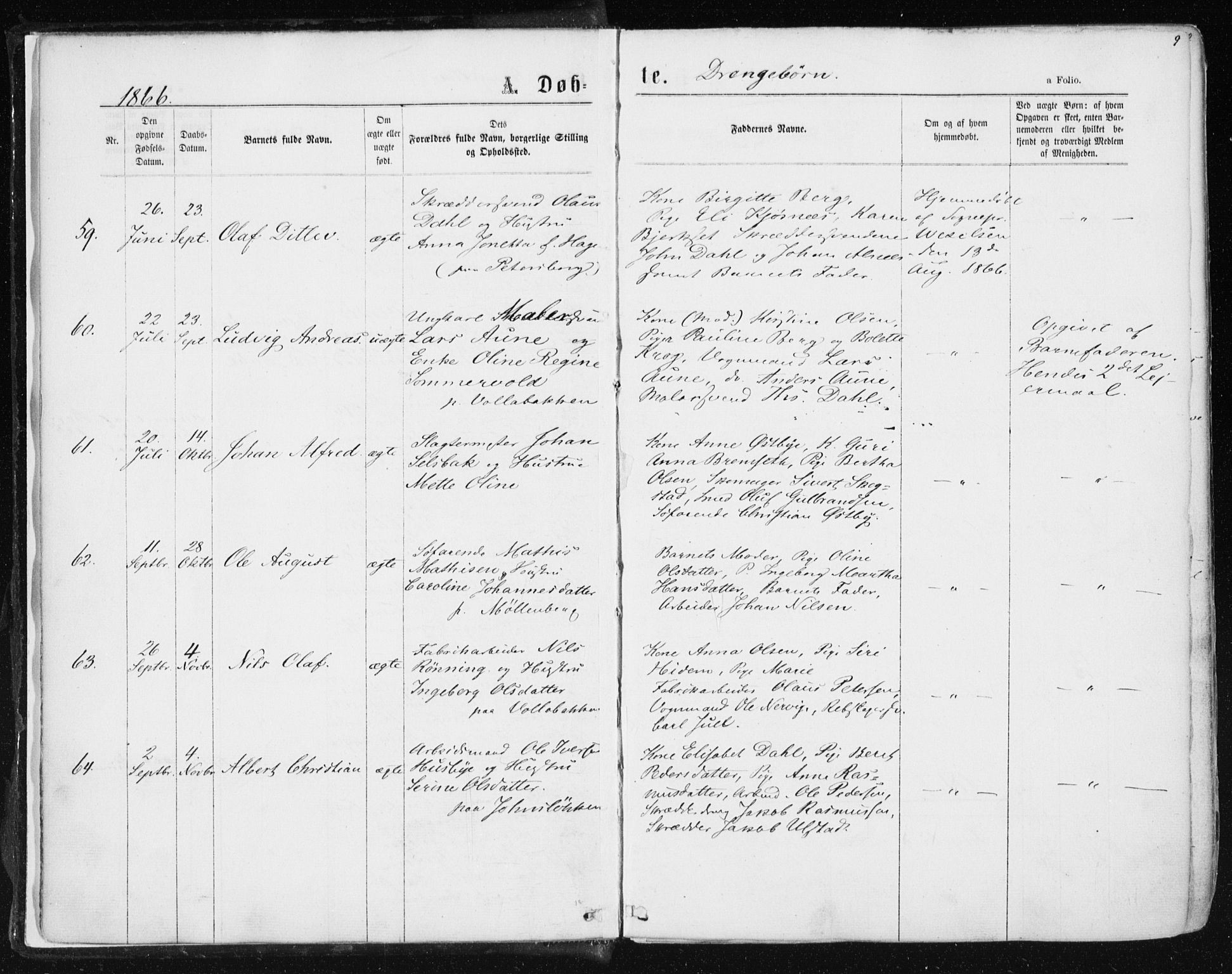 Ministerialprotokoller, klokkerbøker og fødselsregistre - Sør-Trøndelag, SAT/A-1456/604/L0186: Parish register (official) no. 604A07, 1866-1877, p. 9