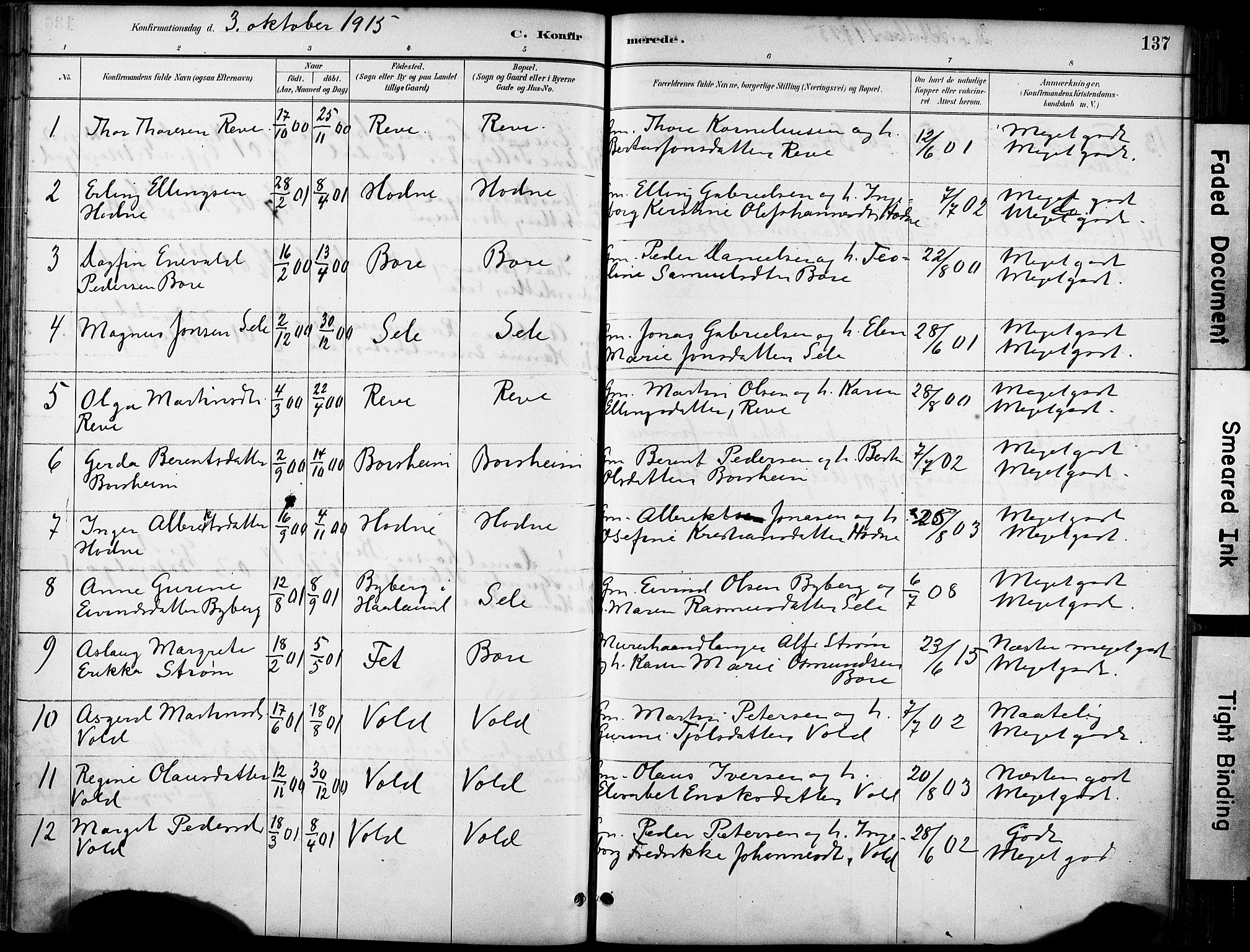 Klepp sokneprestkontor, SAST/A-101803/001/3/30BA/L0008: Parish register (official) no. A 9, 1886-1919, p. 137