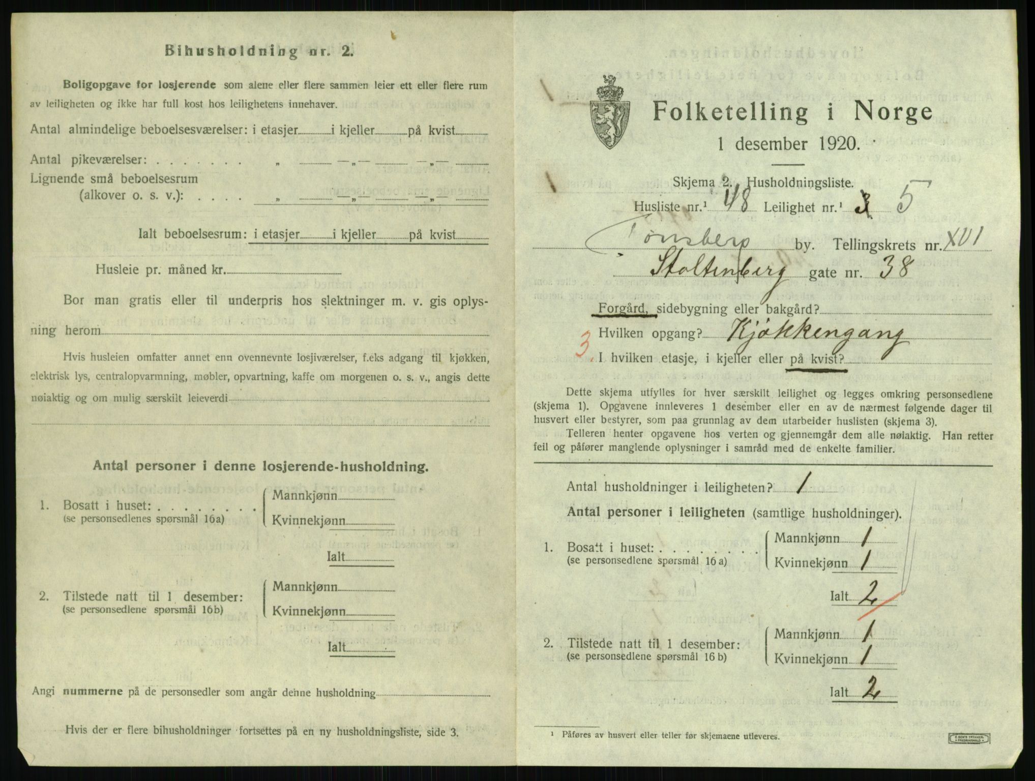 SAKO, 1920 census for Tønsberg, 1920, p. 6579