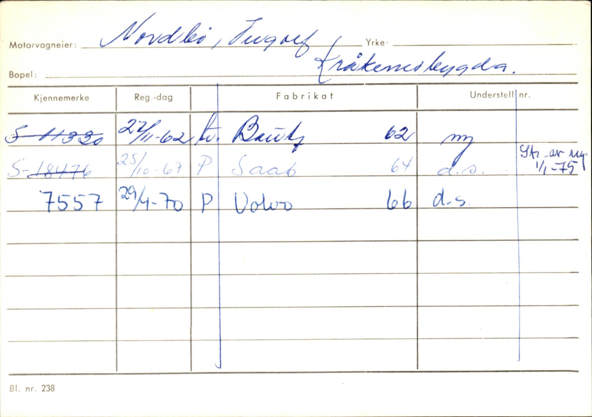 Statens vegvesen, Sogn og Fjordane vegkontor, AV/SAB-A-5301/4/F/L0144: Registerkort Vågsøy A-R, 1945-1975, p. 2030