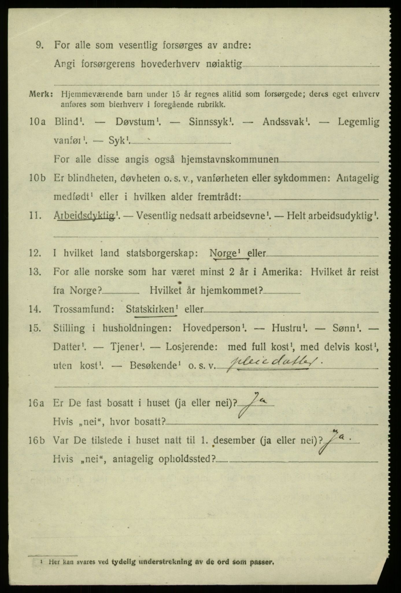 SAB, 1920 census for Hosanger, 1920, p. 3412