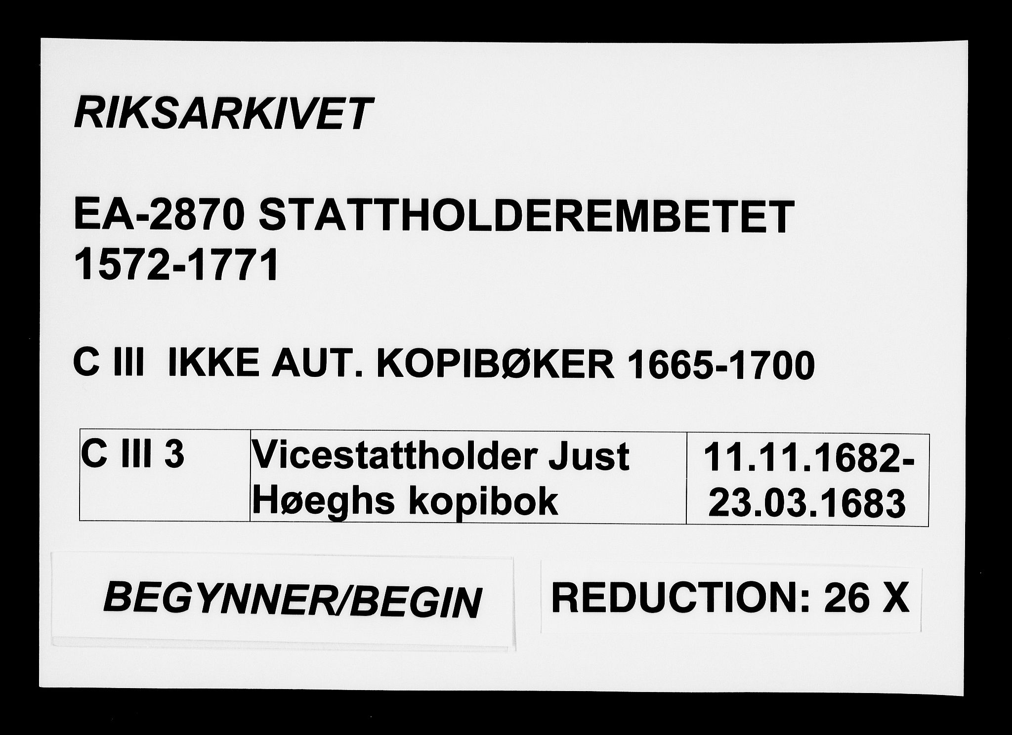 Stattholderembetet 1572-1771, AV/RA-EA-2870/Bc/L0003: Visestattholder Just Høeghs kopibok, 1682-1683