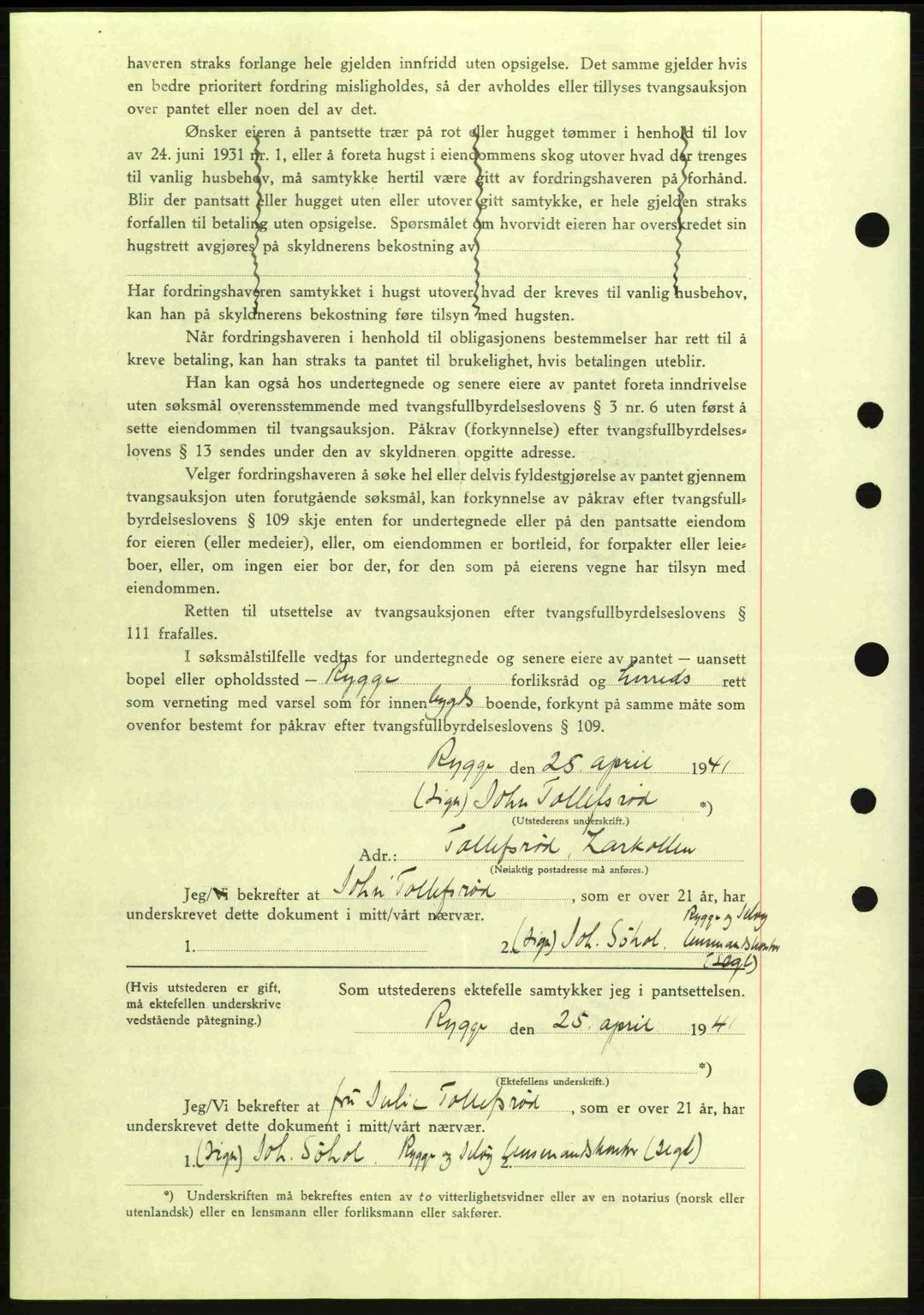 Moss sorenskriveri, SAO/A-10168: Mortgage book no. B10, 1940-1941, Diary no: : 756/1941
