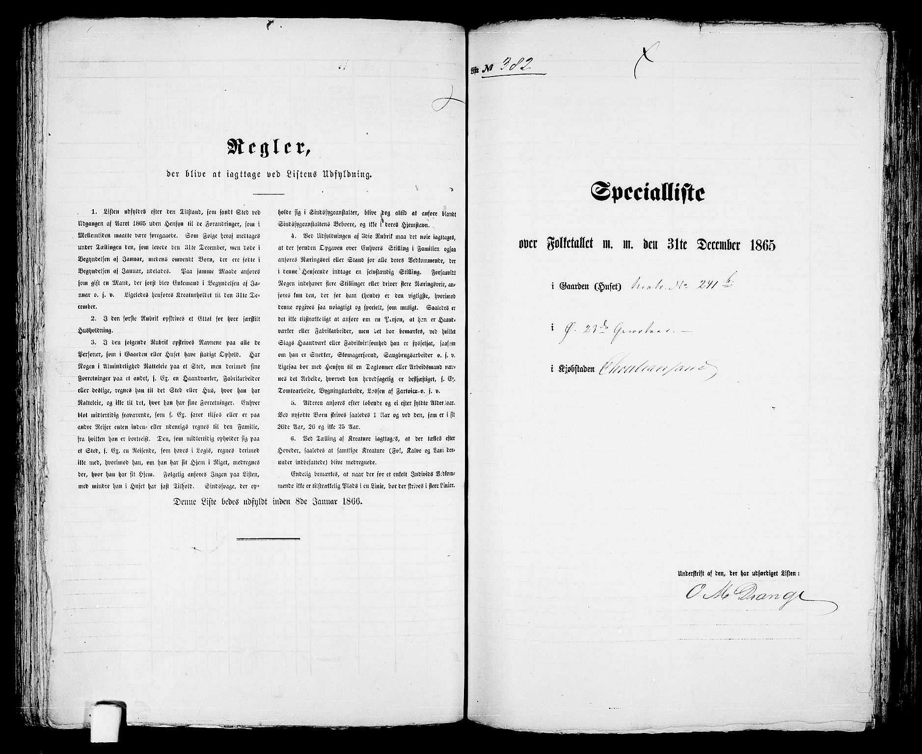 RA, 1865 census for Kristiansand, 1865, p. 785