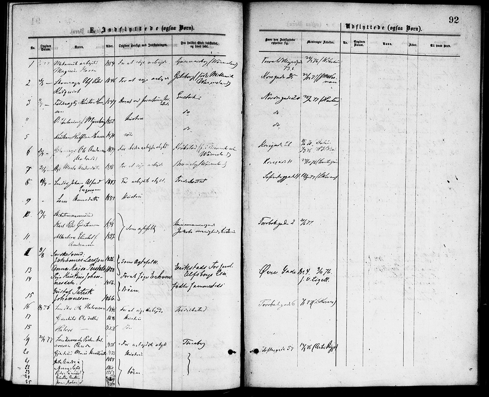 Paulus prestekontor Kirkebøker, SAO/A-10871/F/Fa/L0002: Parish register (official) no. 2, 1875-1878, p. 92