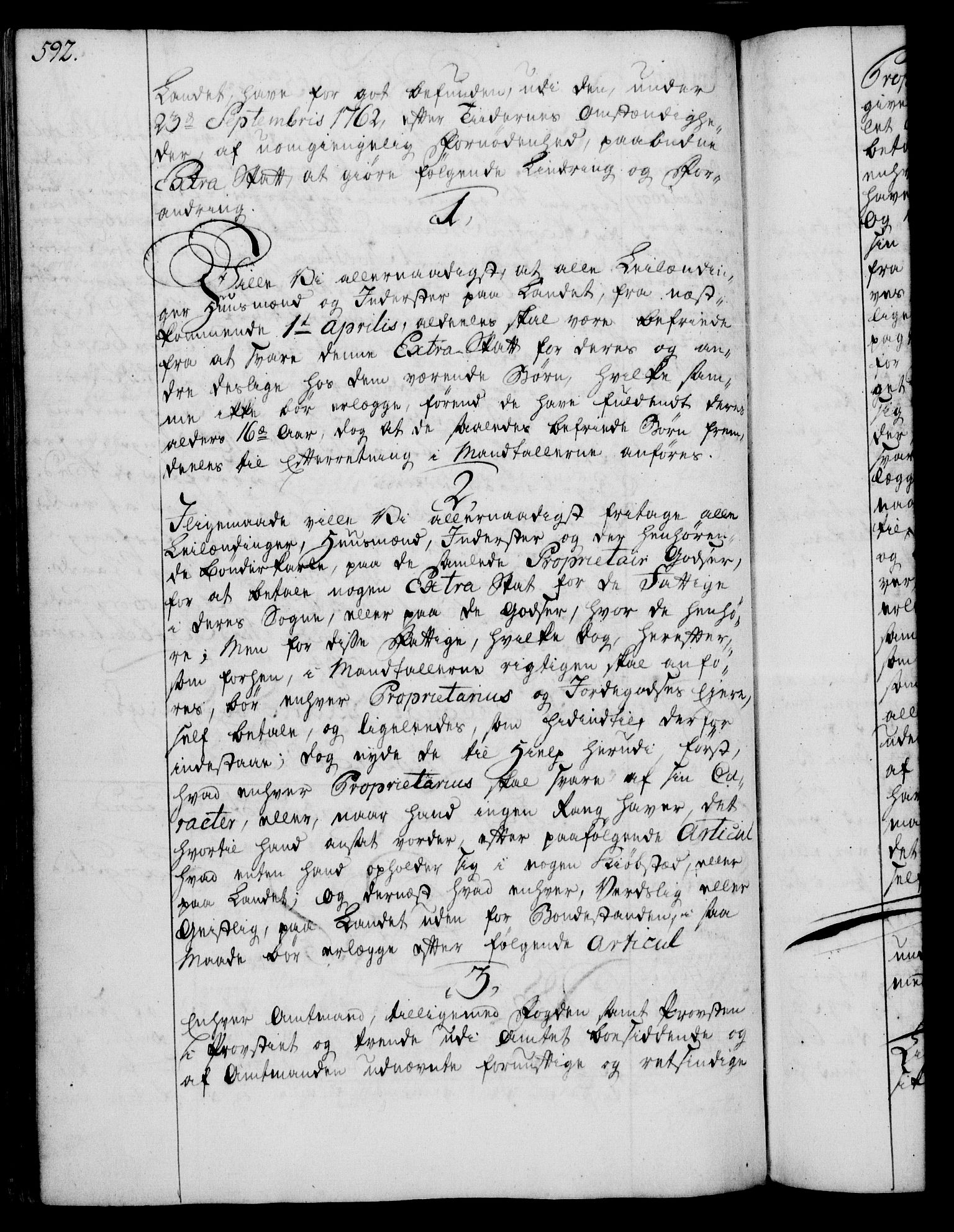 Rentekammeret, Kammerkanselliet, RA/EA-3111/G/Gg/Gga/L0007: Norsk ekspedisjonsprotokoll med register (merket RK 53.7), 1759-1768, p. 592
