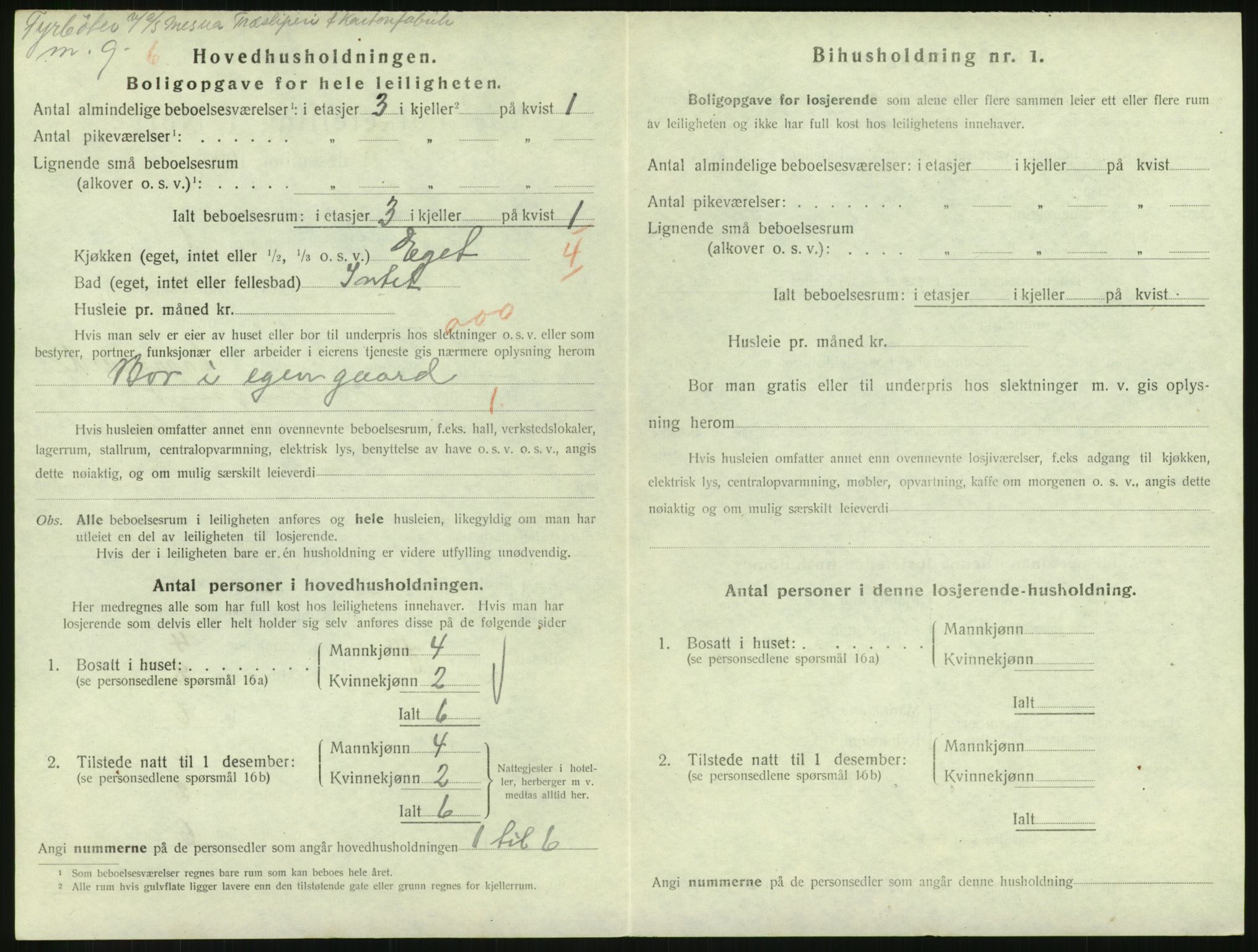 SAH, 1920 census for Lillehammer, 1920, p. 1549
