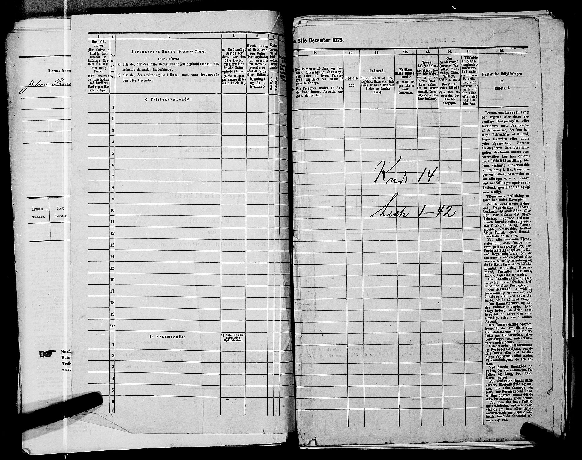 RA, 1875 census for 0235P Ullensaker, 1875, p. 1986