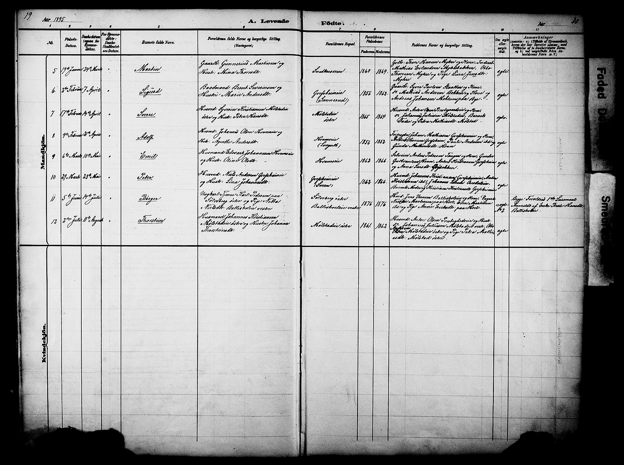 Nes prestekontor, Hedmark, SAH/PREST-020/L/La/L0006: Parish register (copy) no. 6, 1890-1932, p. 19-20