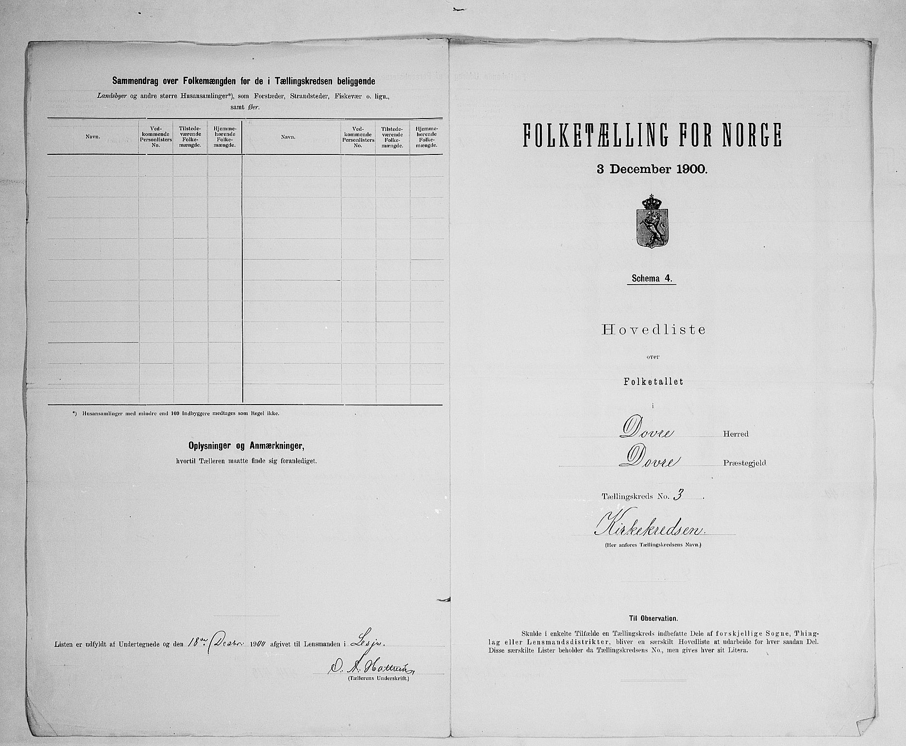 SAH, 1900 census for Dovre, 1900, p. 13