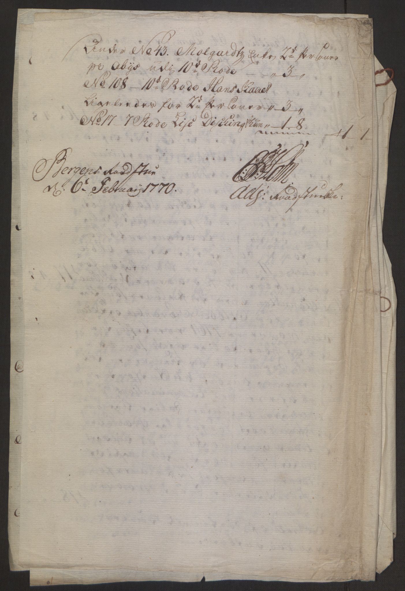 Rentekammeret inntil 1814, Reviderte regnskaper, Byregnskaper, AV/RA-EA-4066/R/Rp/L0367/0001: [P21] Kontribusjonsregnskap / Ekstraskatt, 1764, p. 284