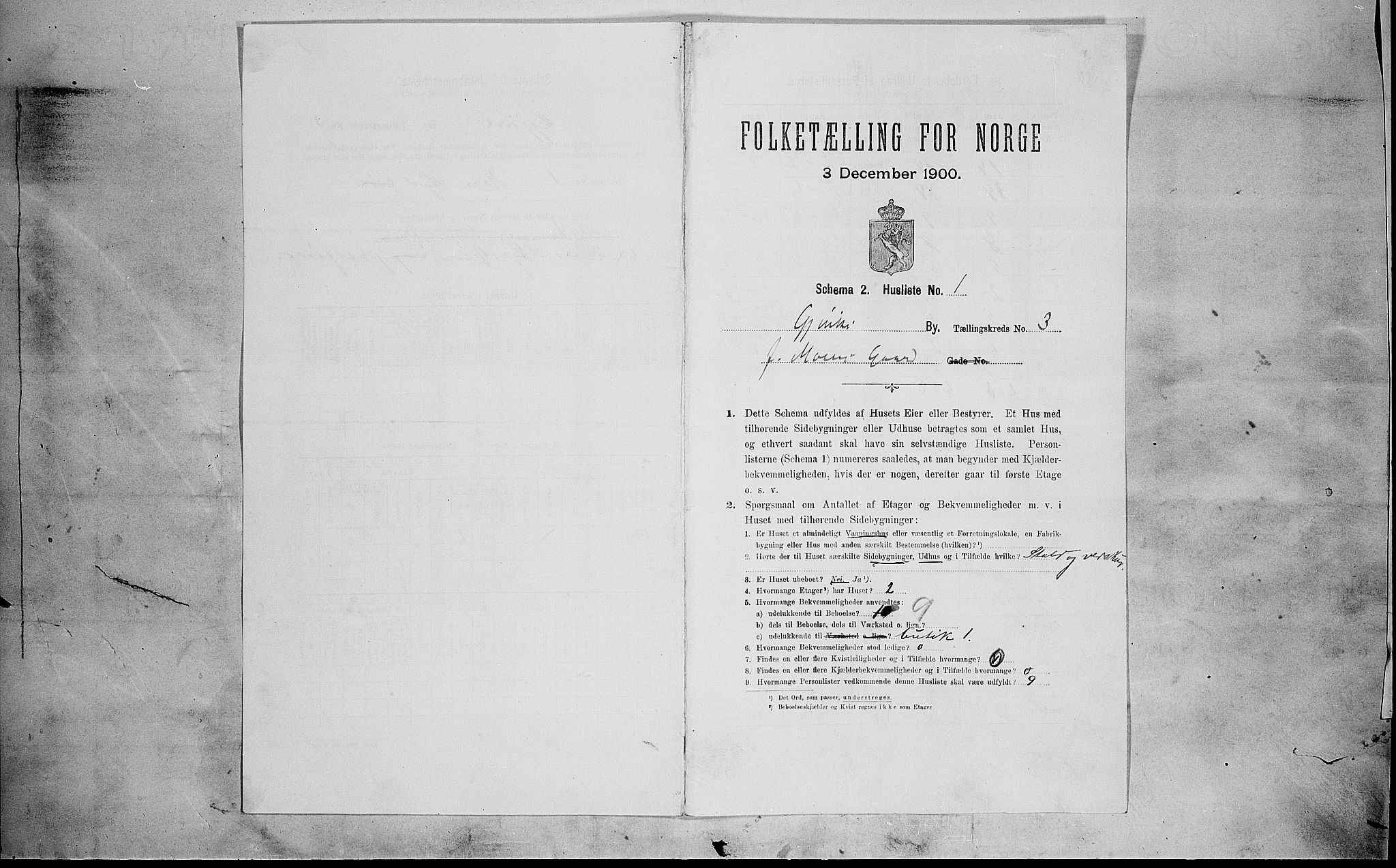 SAH, 1900 census for Gjøvik, 1900, p. 307