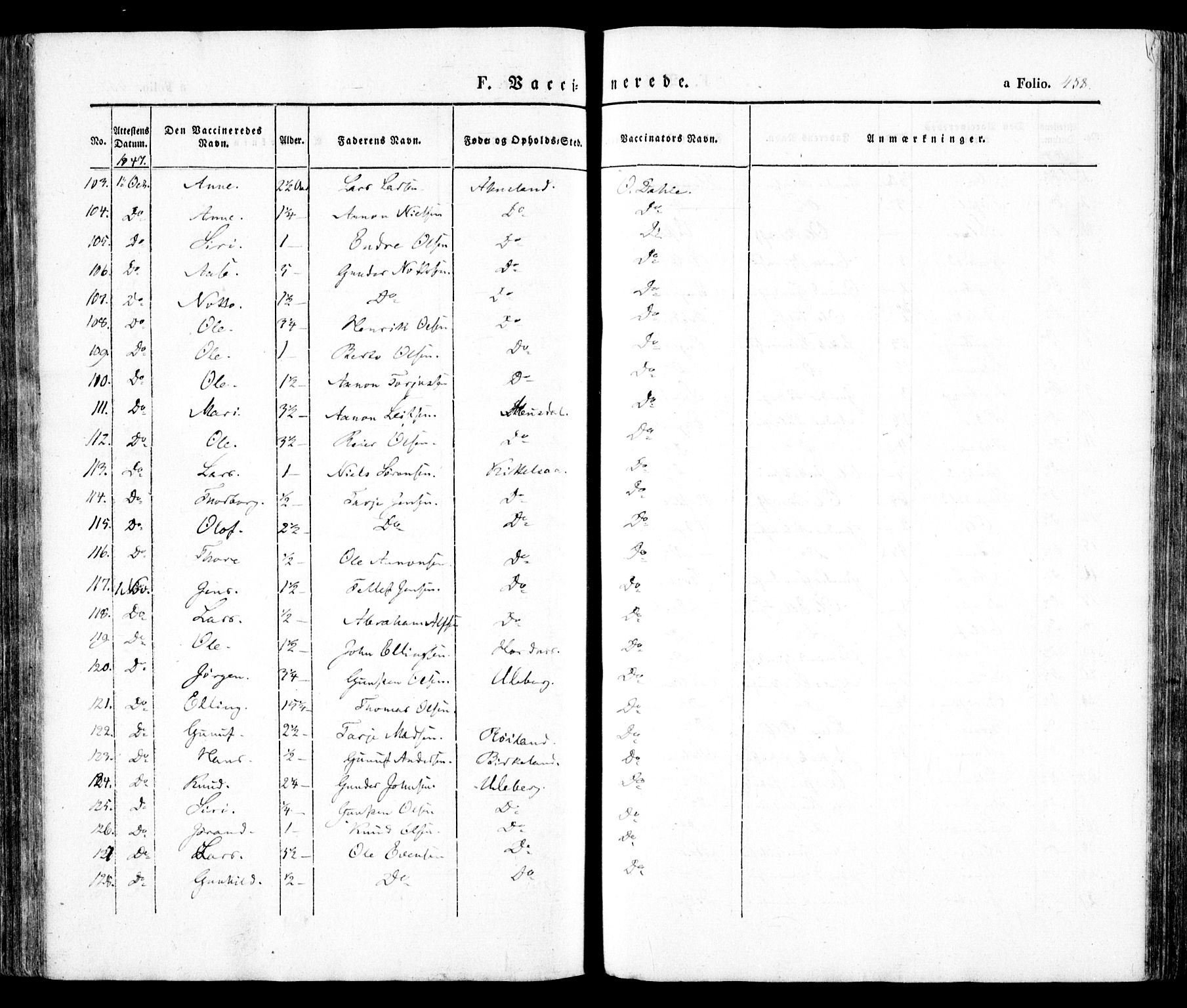 Evje sokneprestkontor, AV/SAK-1111-0008/F/Fa/Faa/L0005: Parish register (official) no. A 5, 1843-1865, p. 458