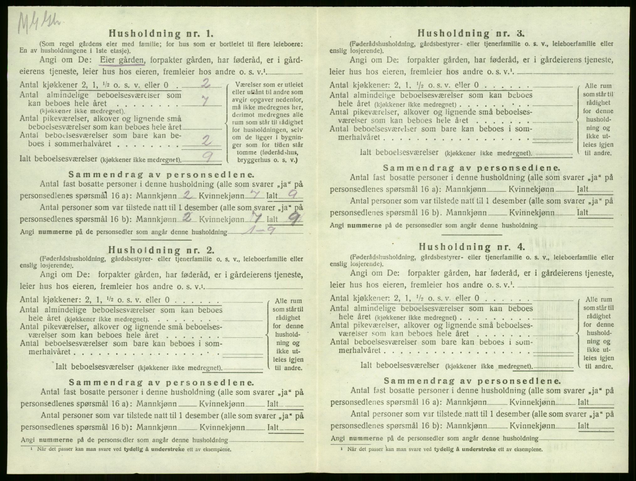 SAKO, 1920 census for Sandeherred, 1920, p. 1486