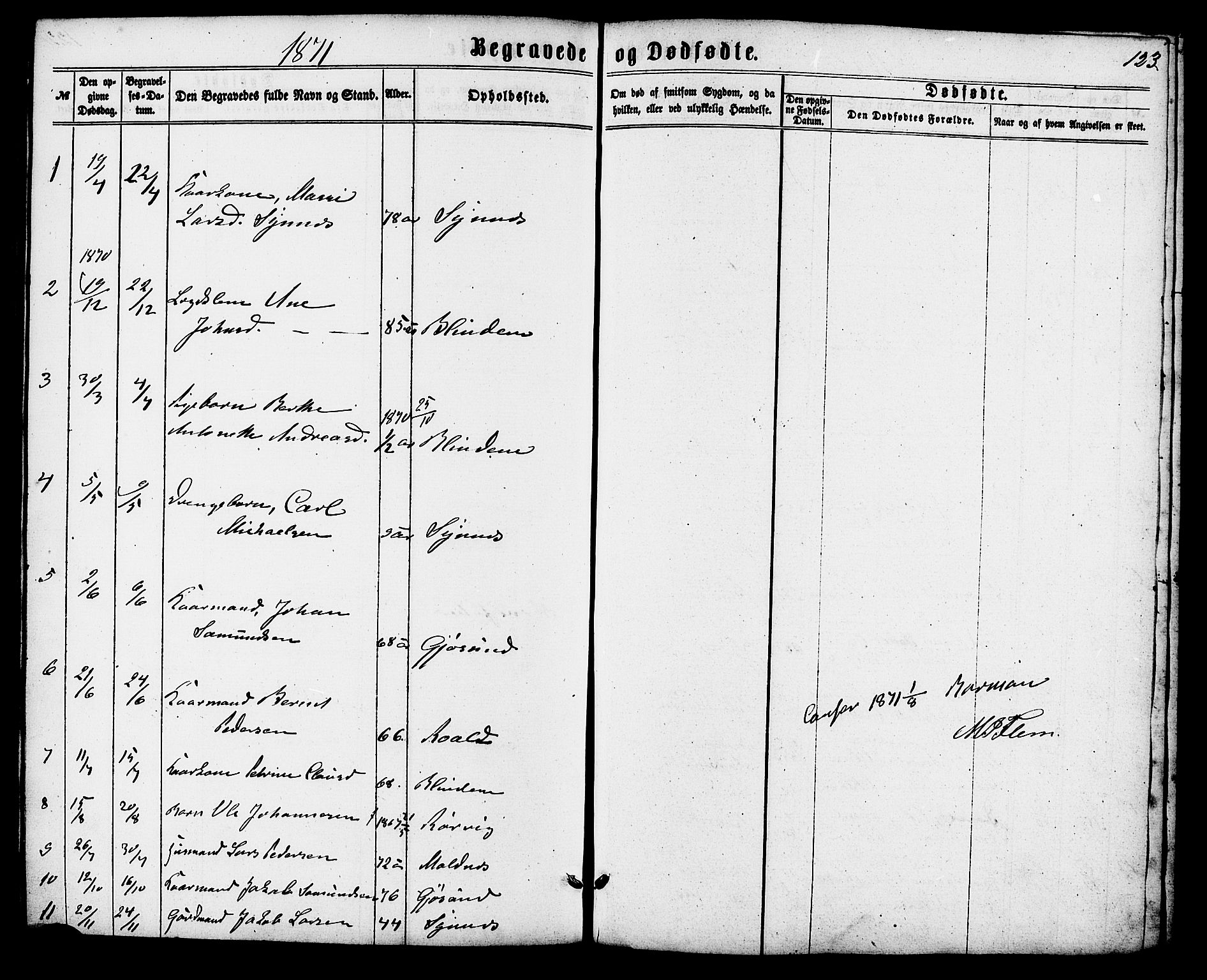 Ministerialprotokoller, klokkerbøker og fødselsregistre - Møre og Romsdal, SAT/A-1454/537/L0518: Parish register (official) no. 537A02, 1862-1876, p. 123